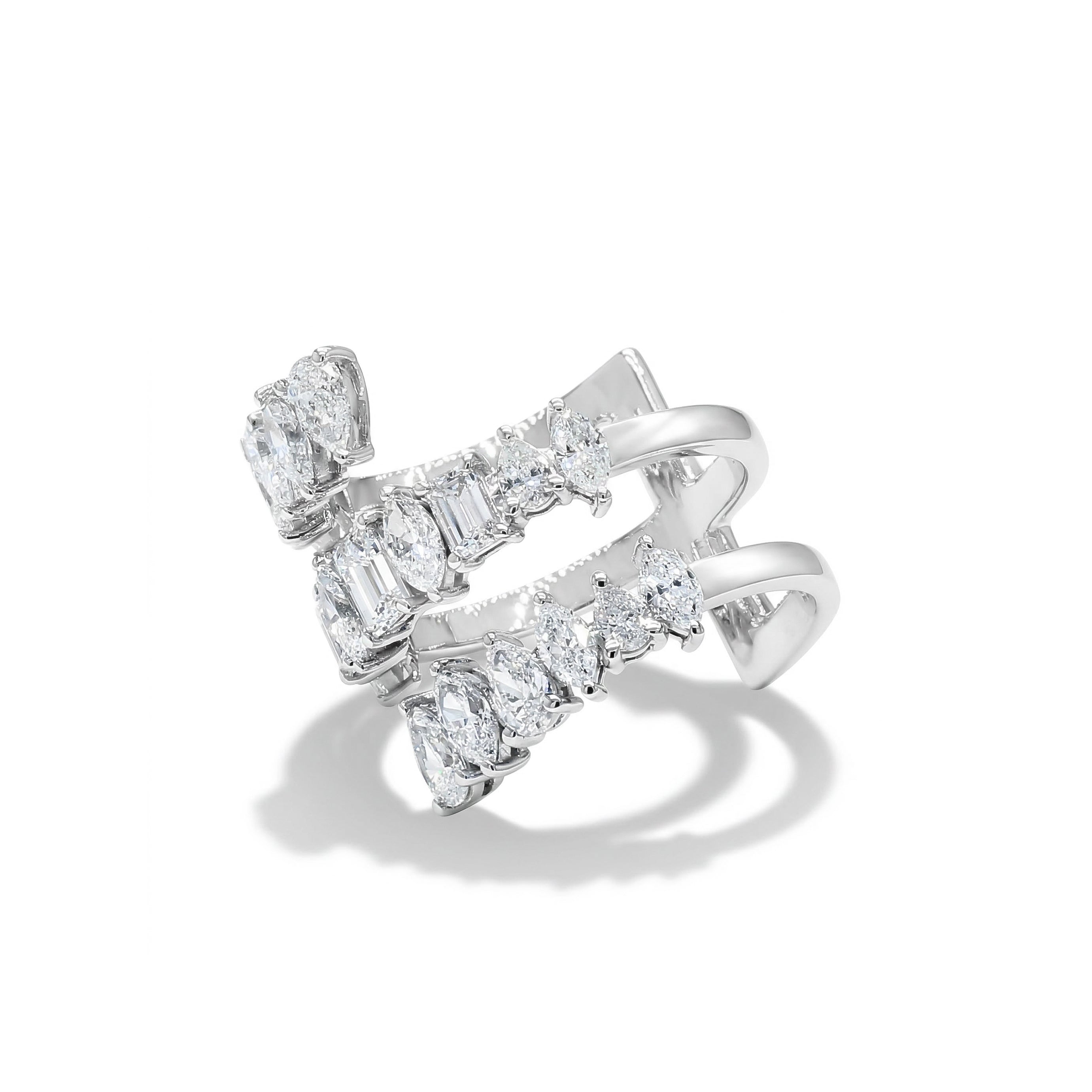 Natural Multi-Shape Diamond Spiral Ring product image 2