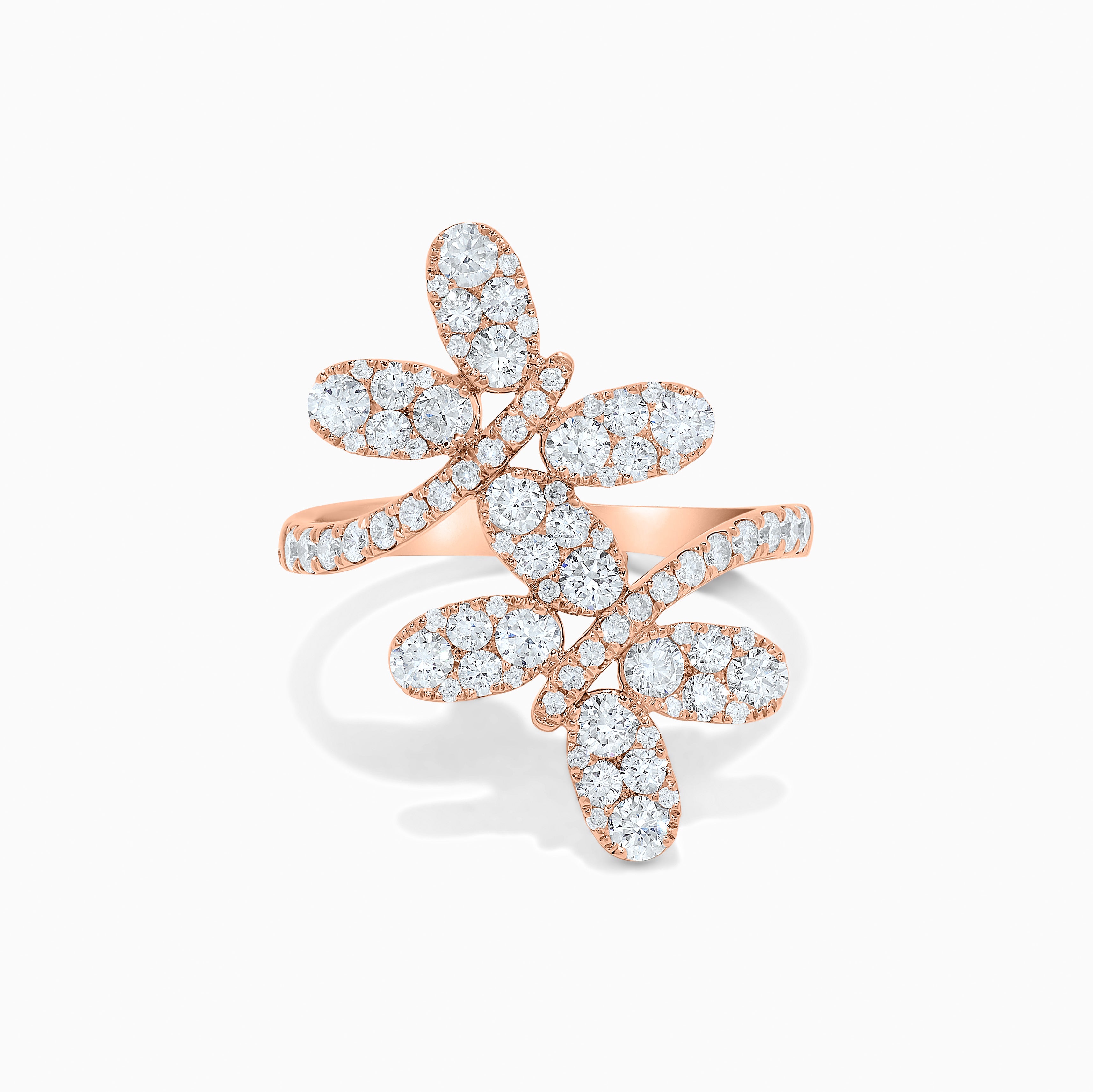 White Diamond Rose Gold Butterfly Ring JRWM90GX