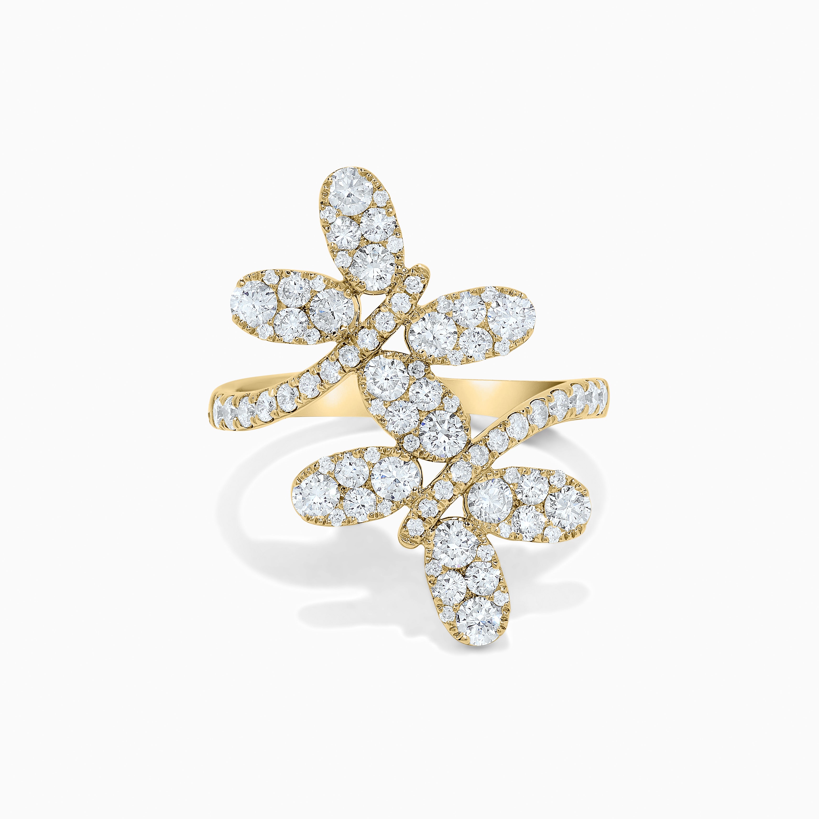 White Diamond Yellow Gold Butterfly Ring JRWM91GX