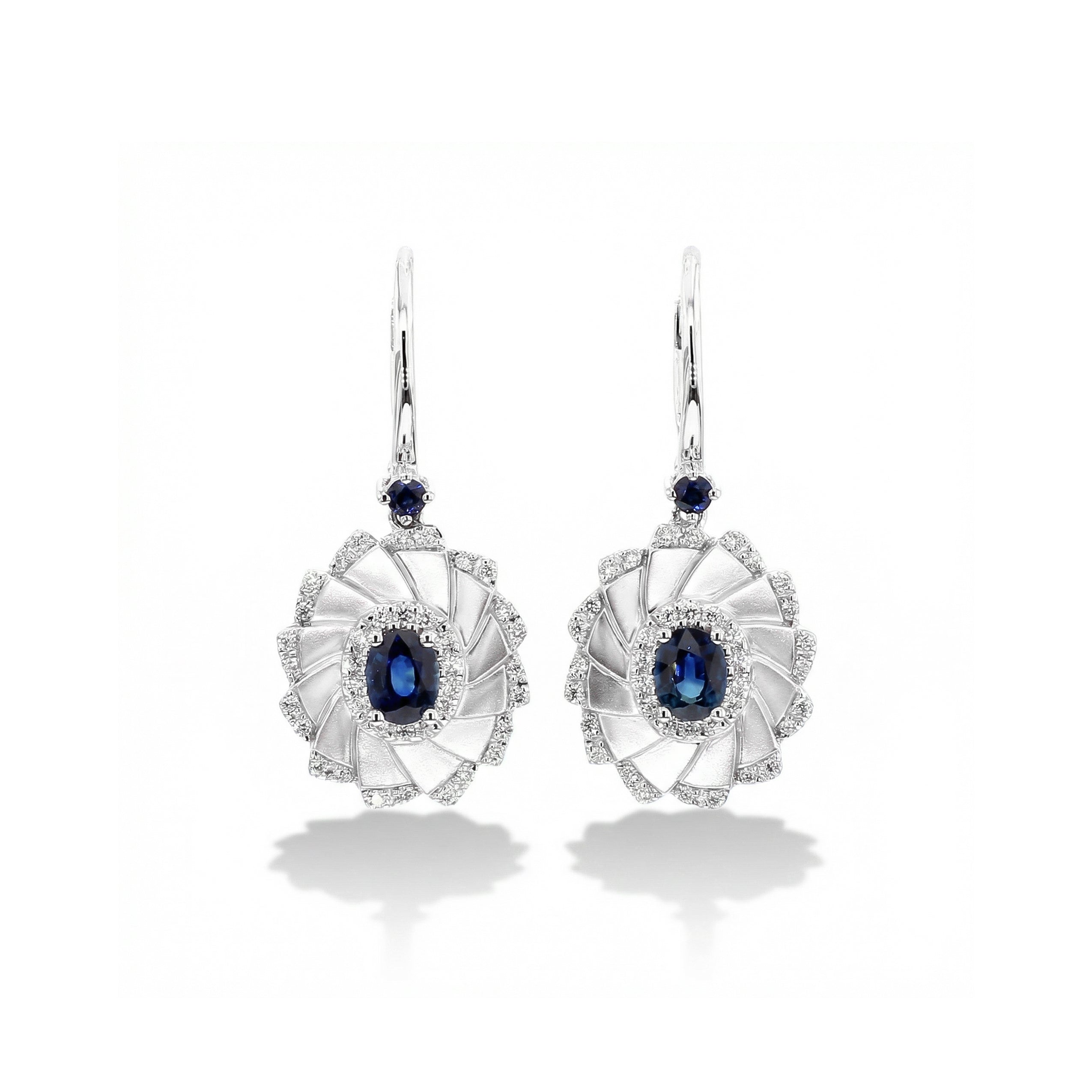 Natural Sapphire & Diamond Fan Drop Earring product image 1