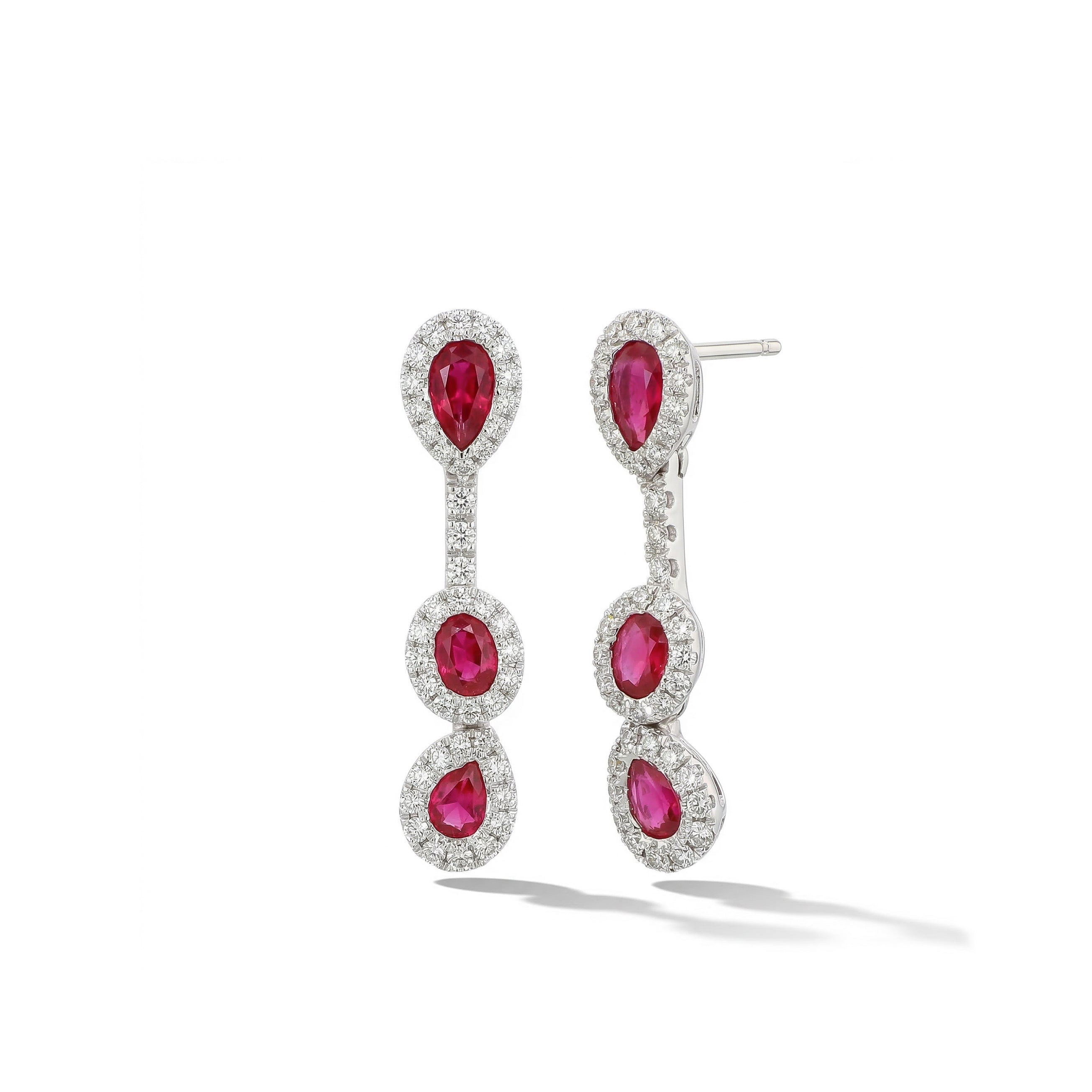 Natural Ruby & Diamond Drop Earring product image 1