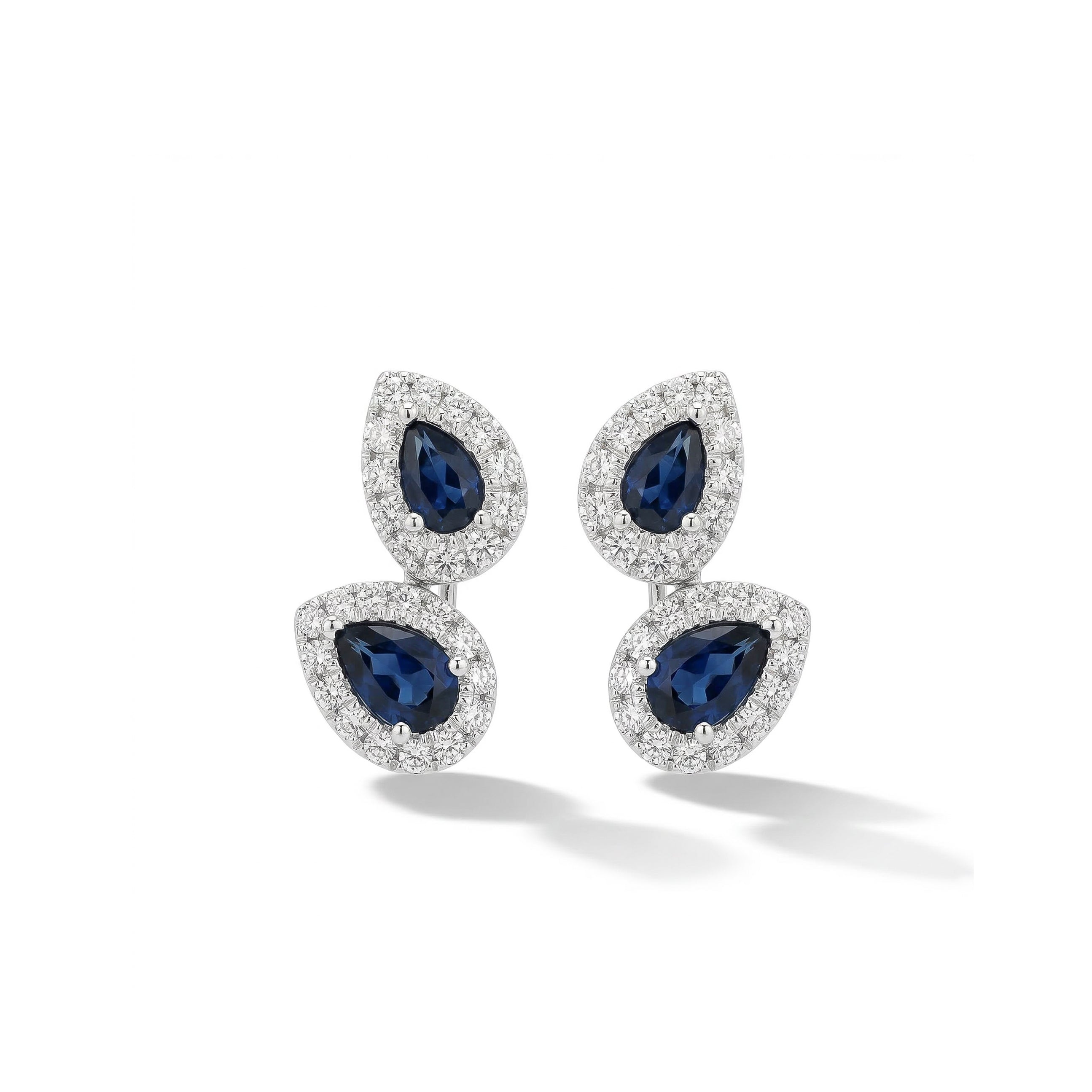 Natural Pear Sapphire & Diamond Earrings product image 1