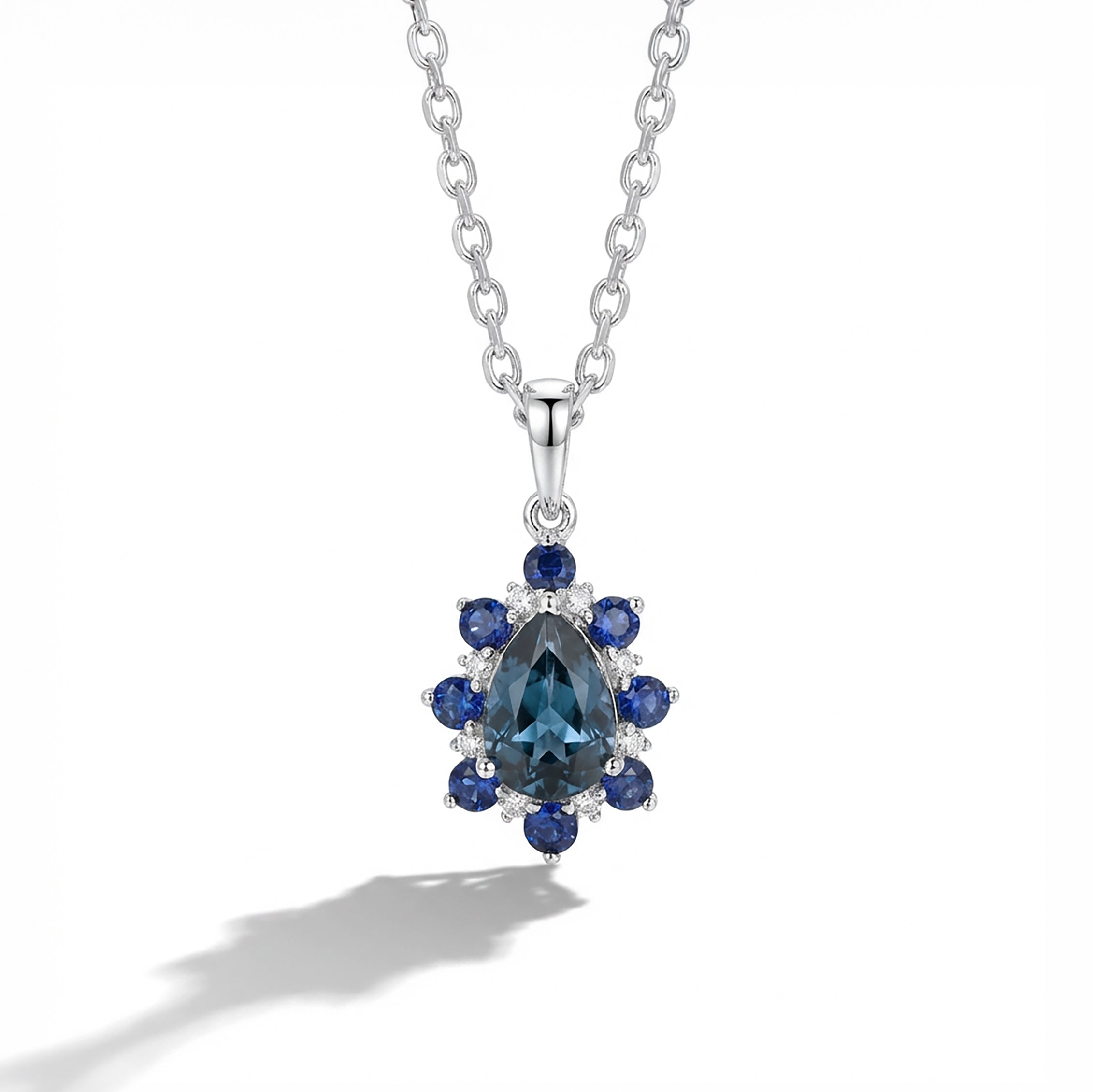 Natural Sapphire & White Diamond Necklace product image 1