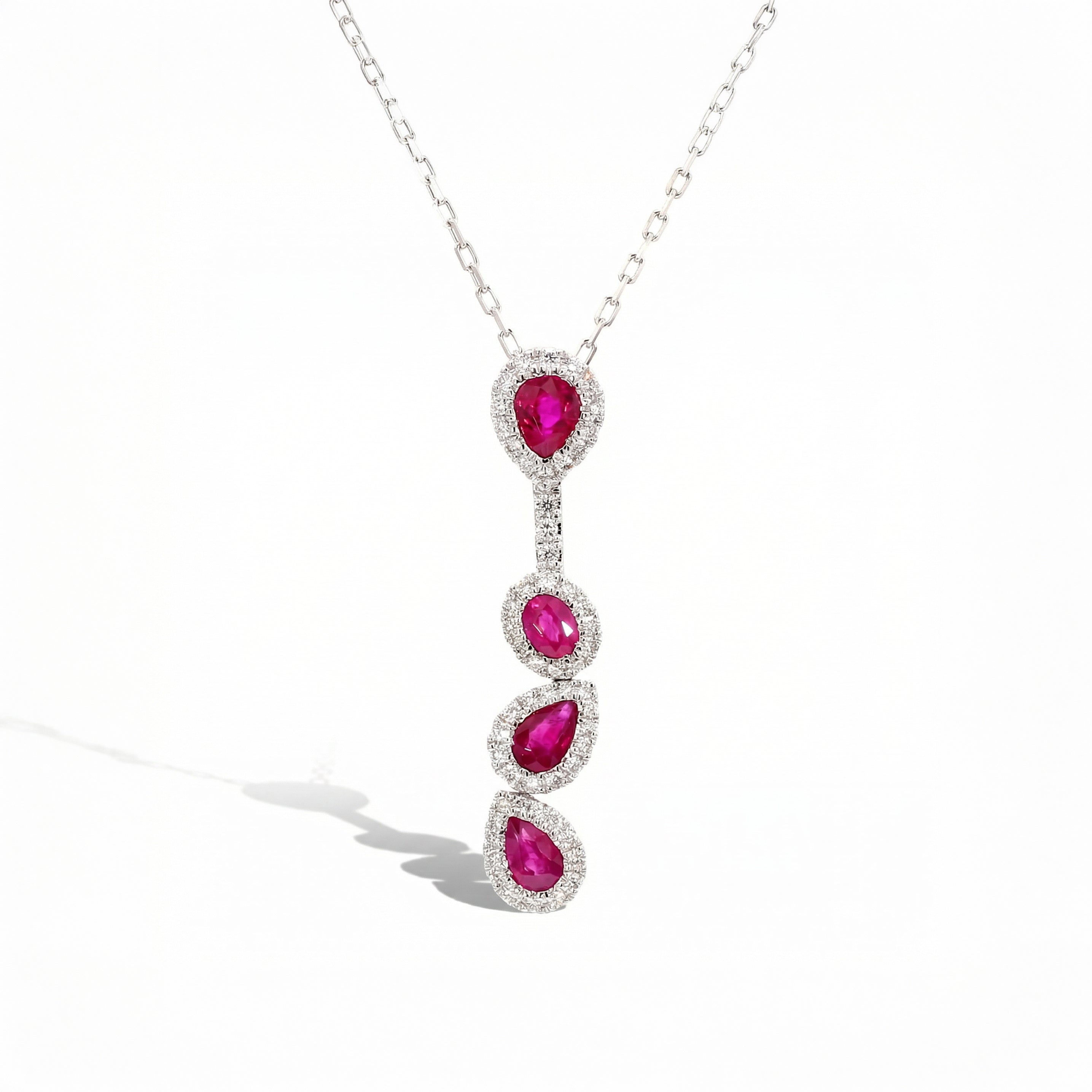 Natural Ruby & Diamond Drop Necklace product image 1