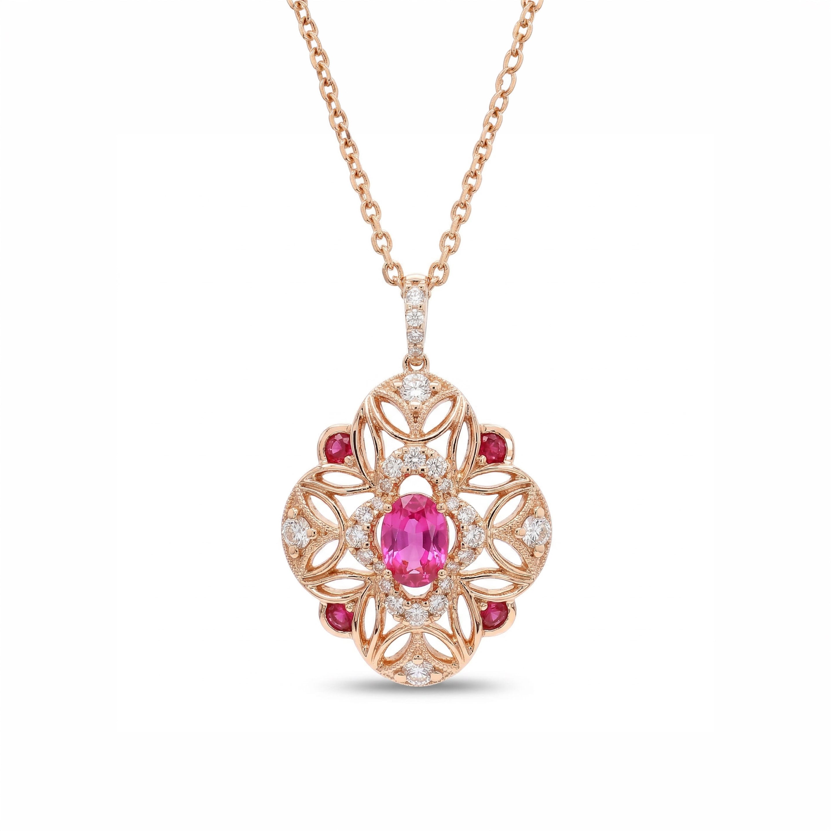 Natural Ruby & Diamond Necklace product image 1