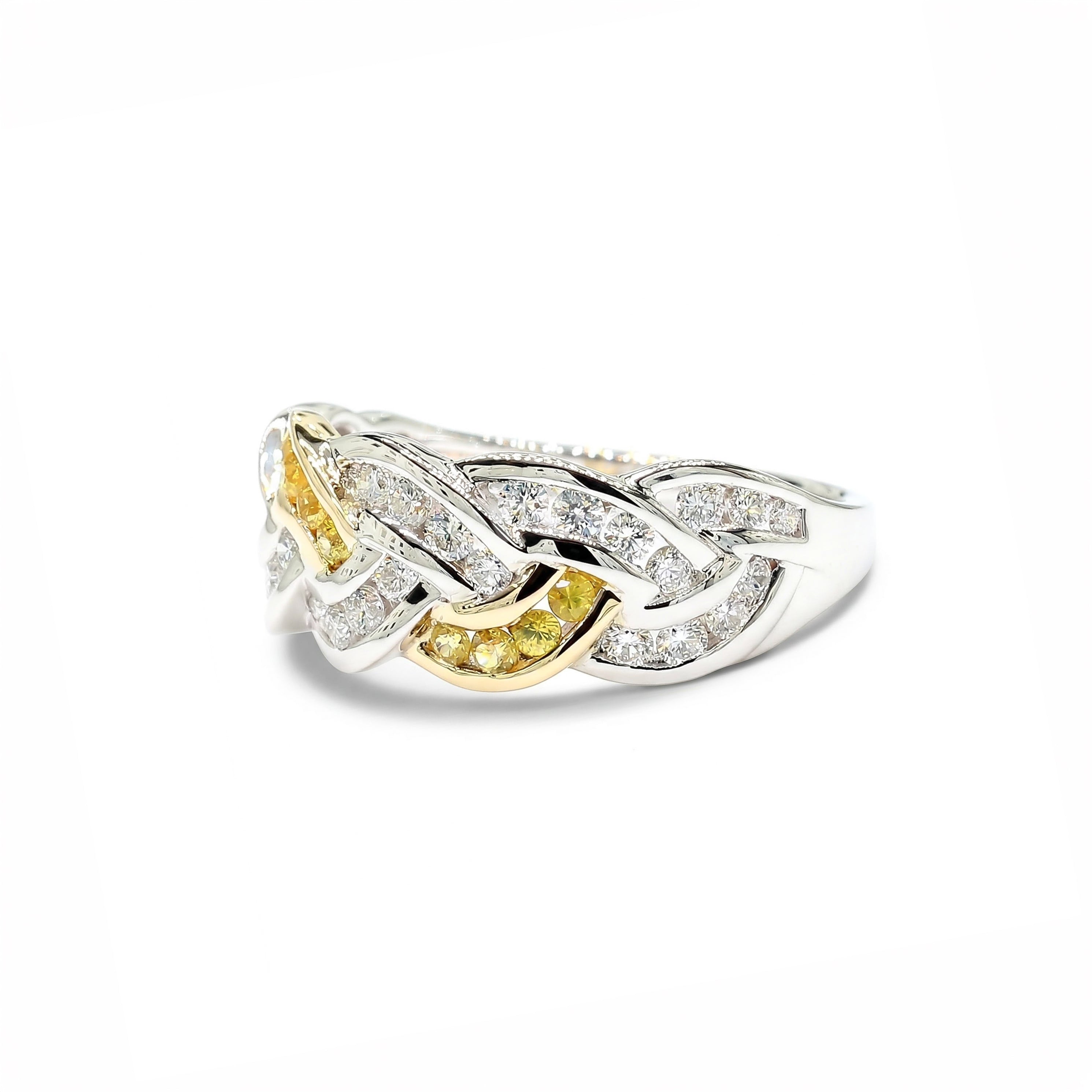 Natural Yellow Sapphire & Diamond Band product image 2