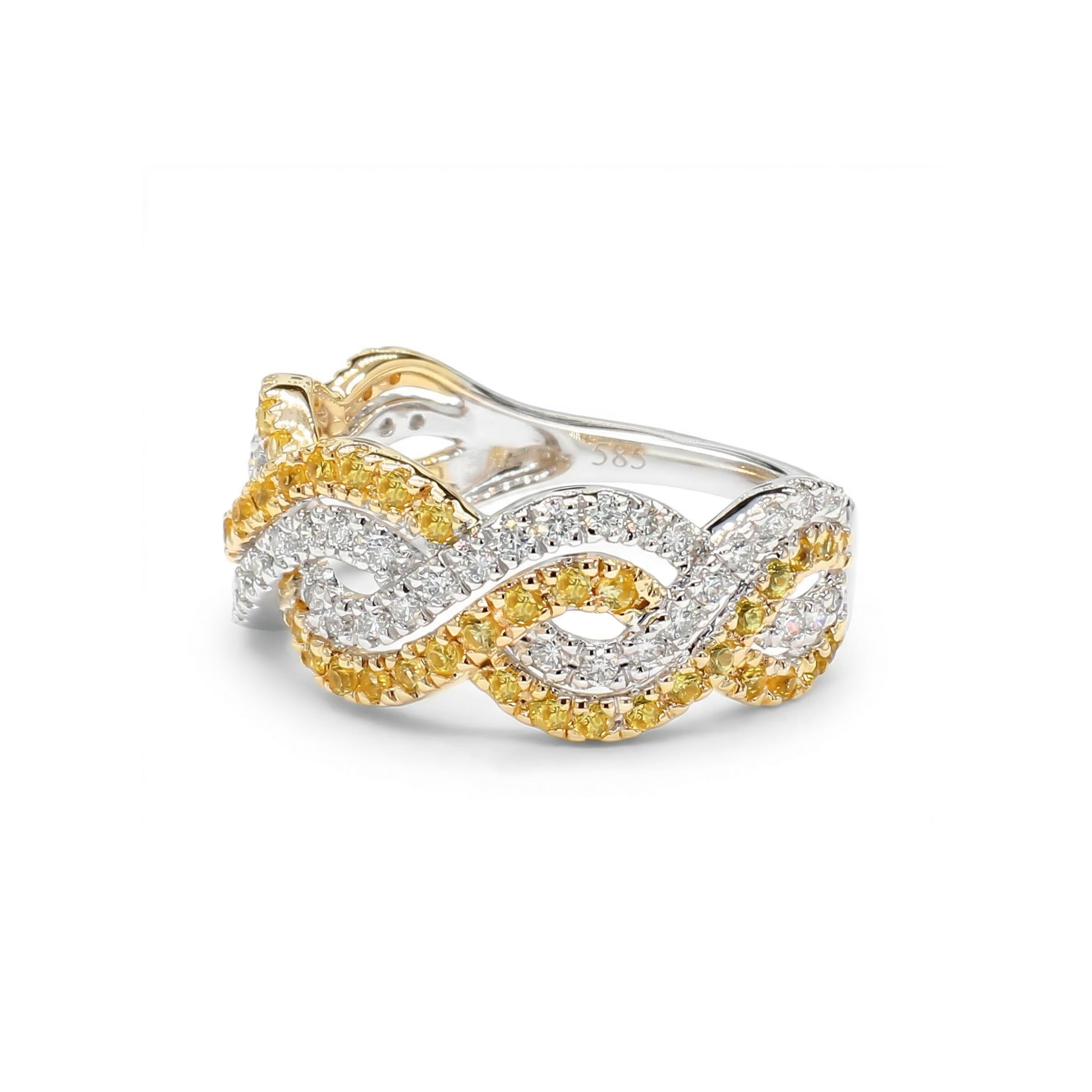 Natural Yellow Sapphire & Diamond Band product image 2