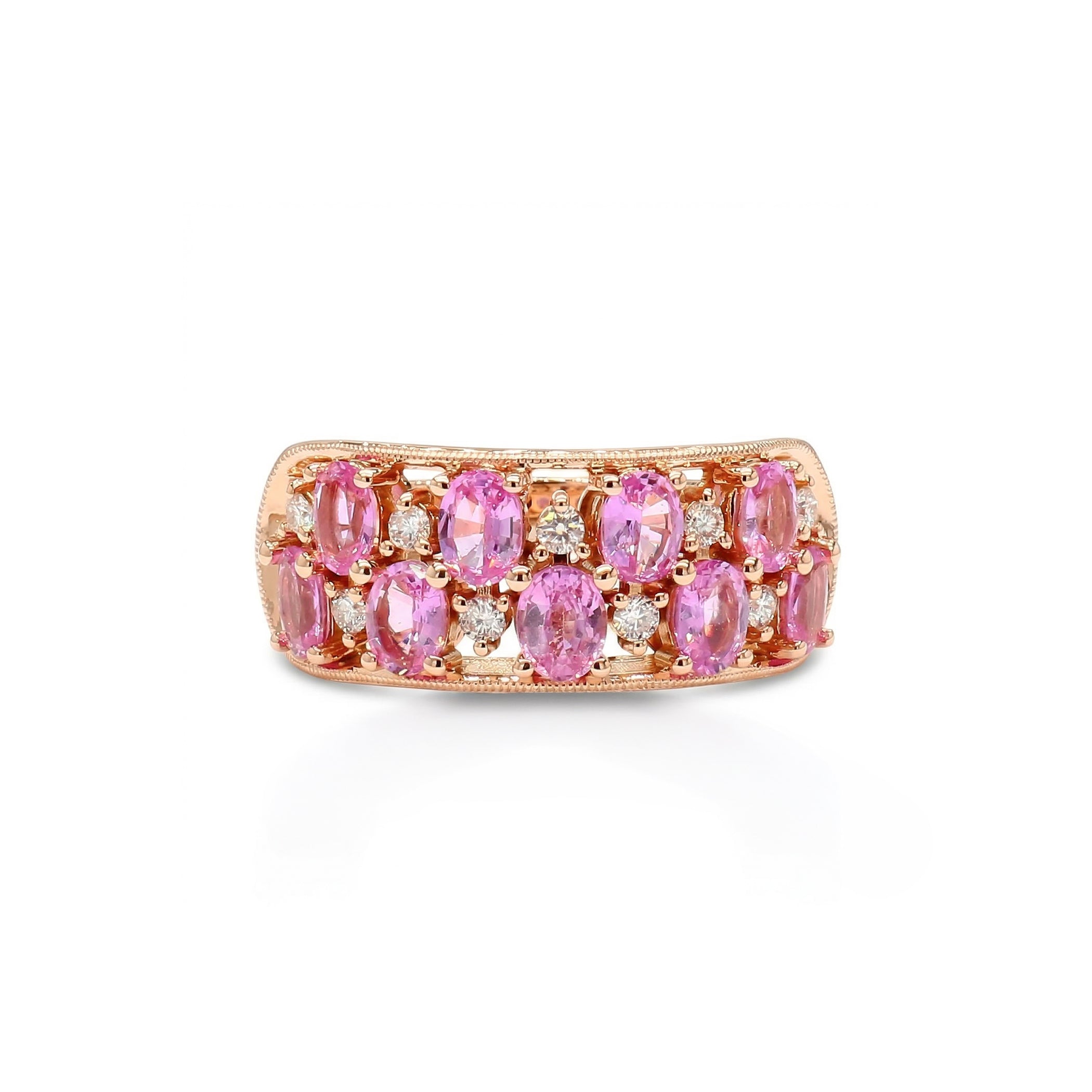 Natural Pink Sapphire & Diamond Band product image 2