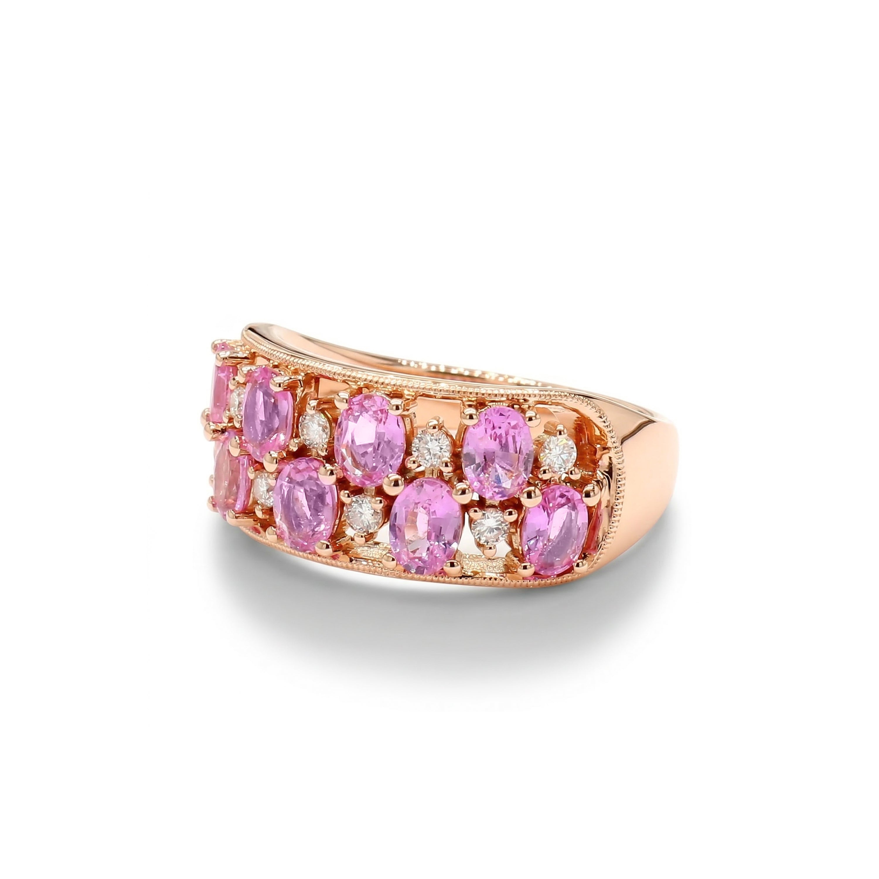 Natural Pink Sapphire & Diamond Band product image 1
