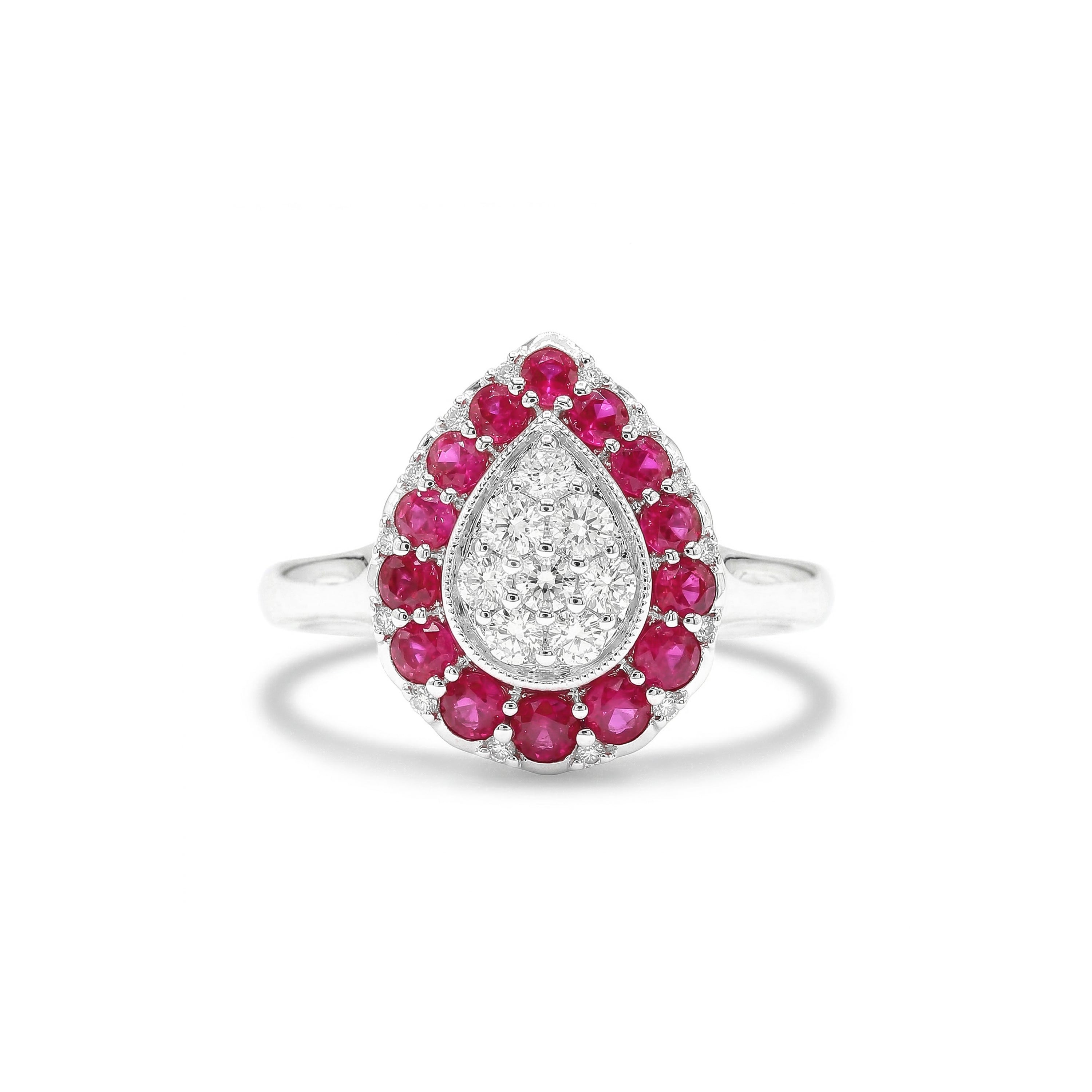 Natural Ruby & Diamond Pear Shape Ring product image 1
