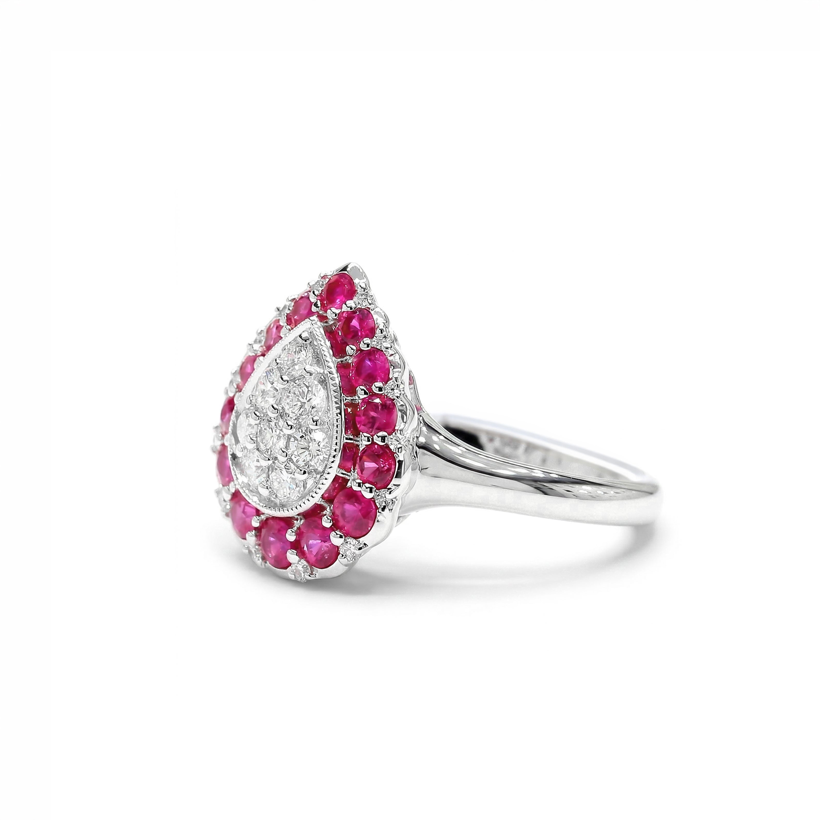 Natural Ruby & Diamond Pear Shape Ring product image 2