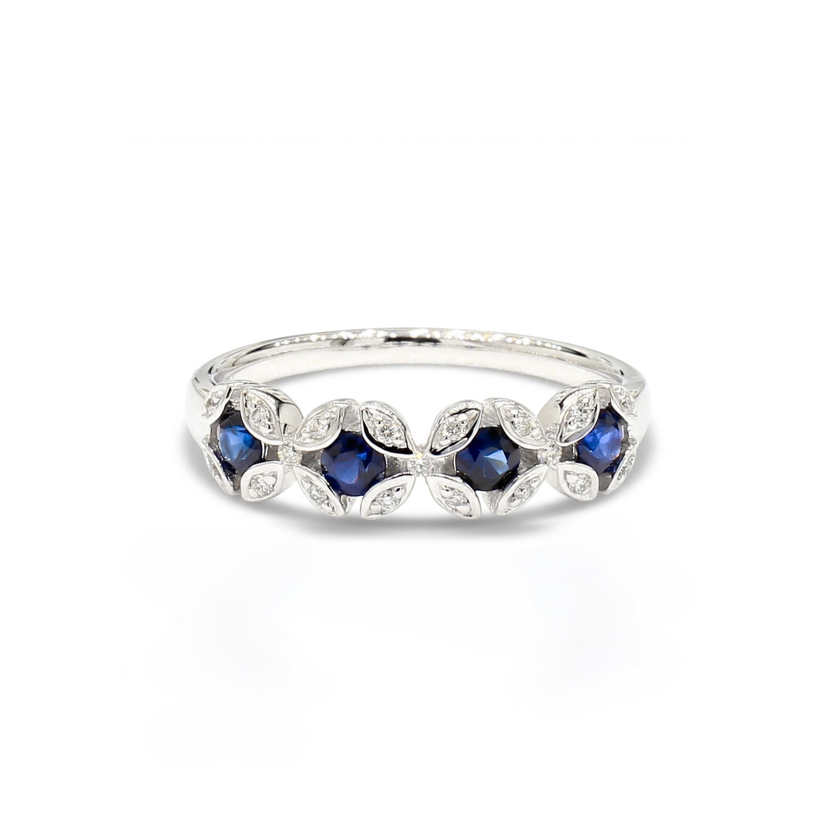 Natural Sapphire & White Diamond Ring product image 1