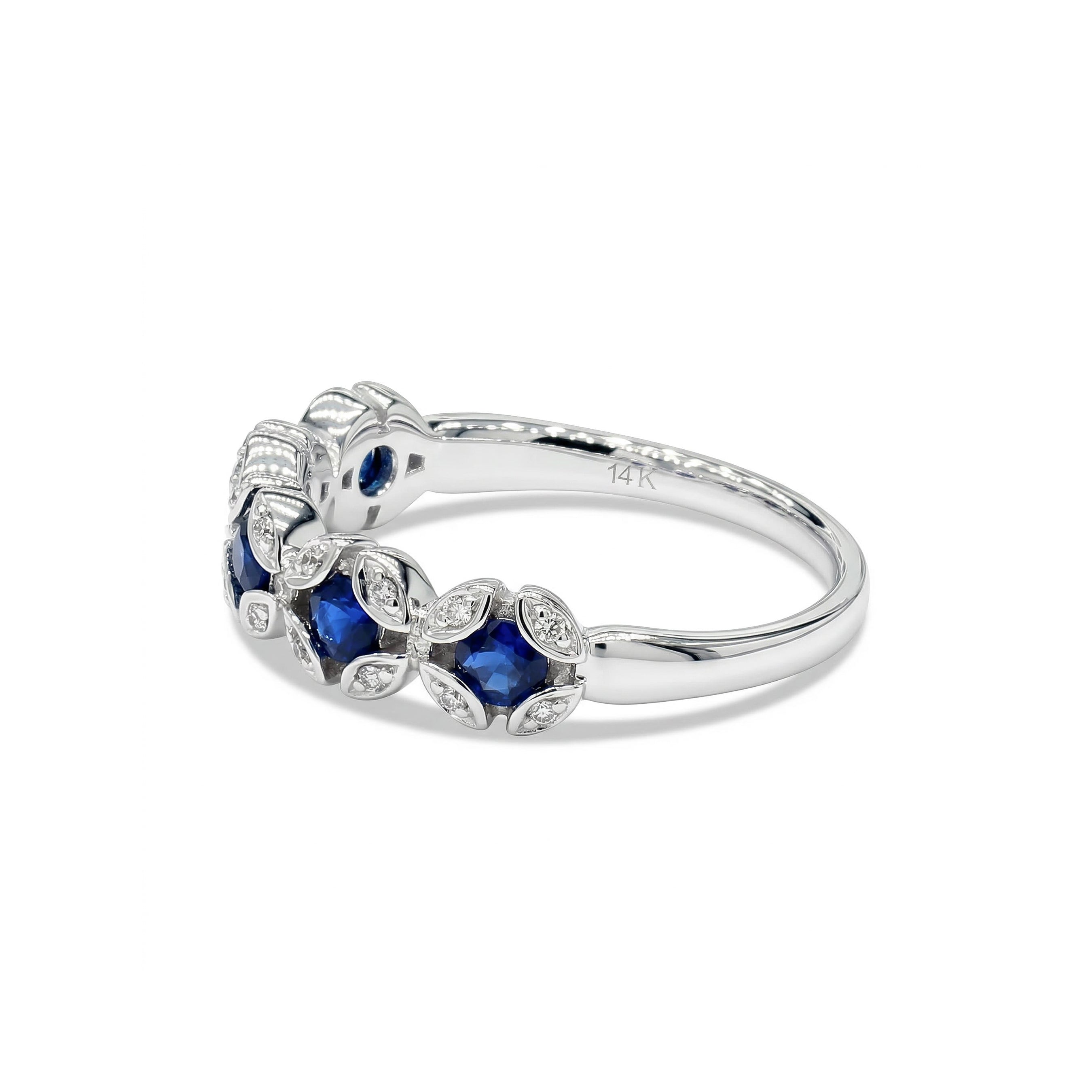 Natural Sapphire & White Diamond Ring product image 2
