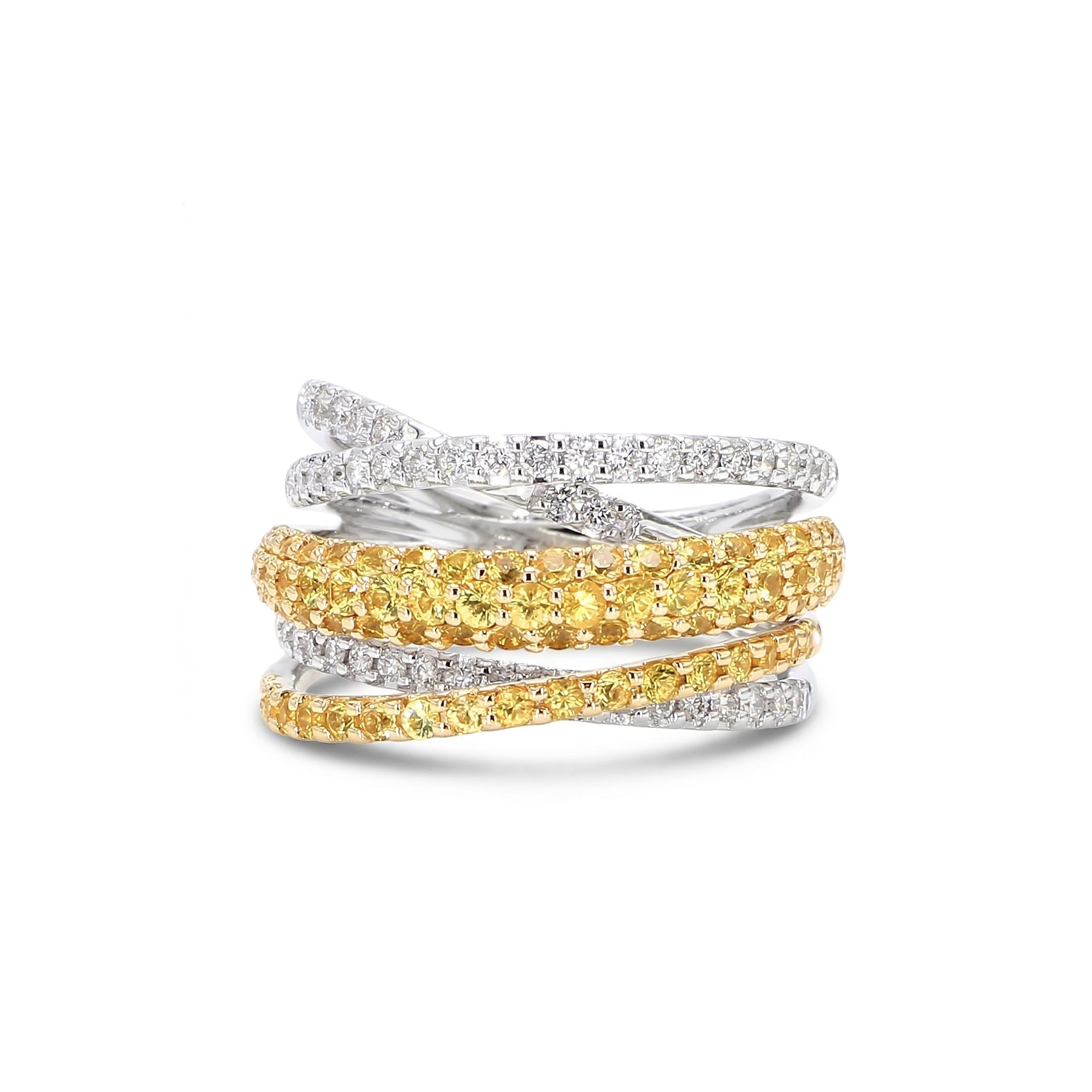 Natural Yellow Sapphire & White Diamond Band product image 1