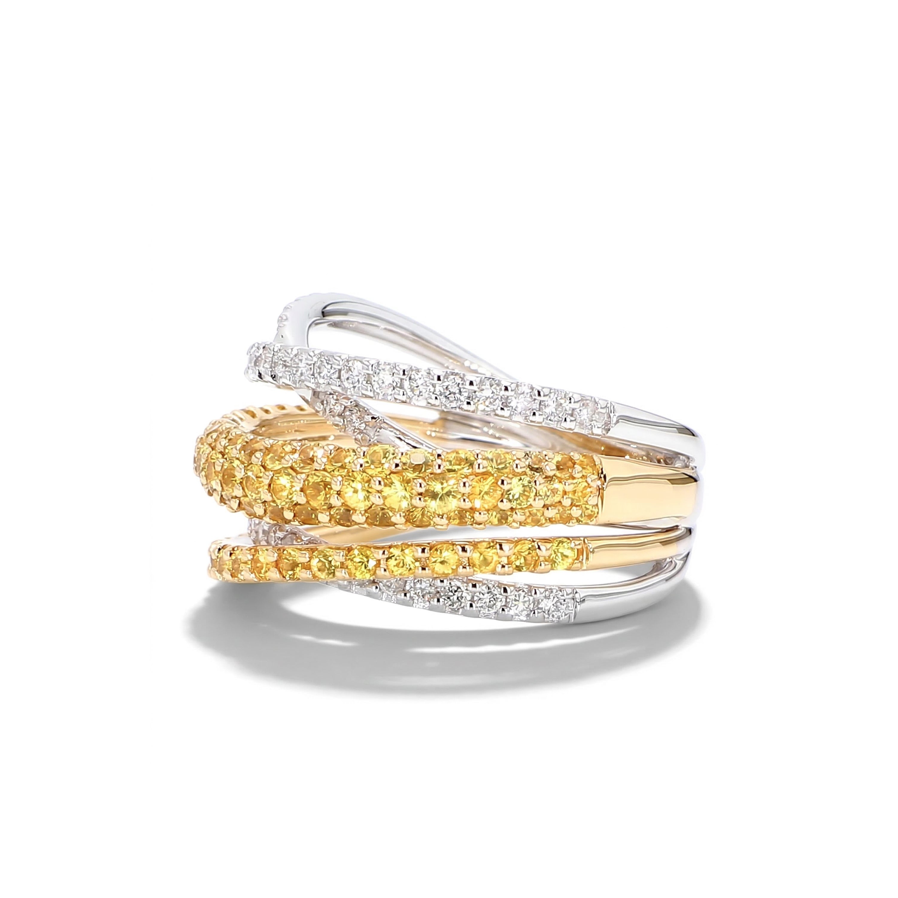 Natural Yellow Sapphire & White Diamond Band product image 2