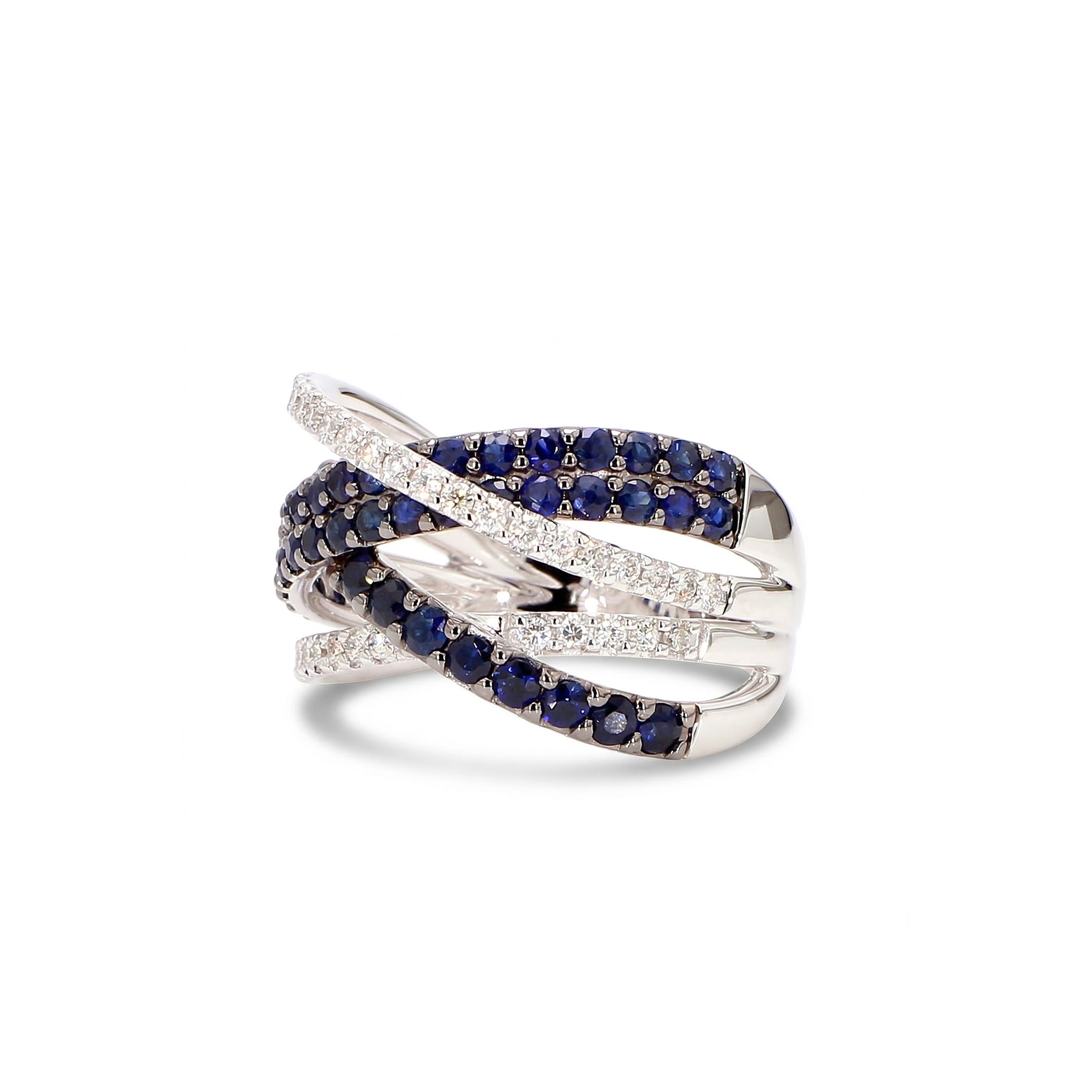 Natural Sapphire & White Diamond Crossover Band product image 1
