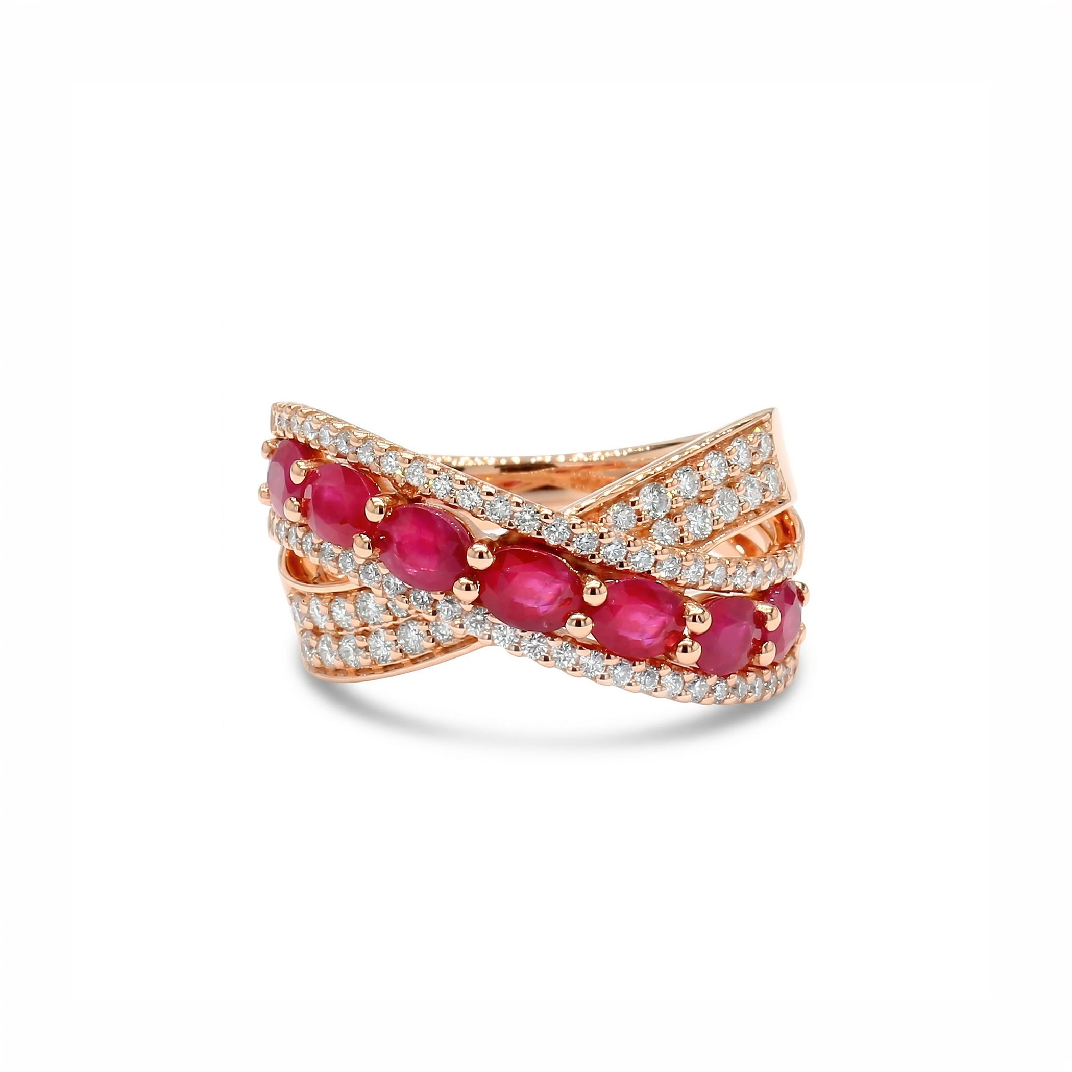 Natural Ruby & White Diamond Crossover Band product image 1
