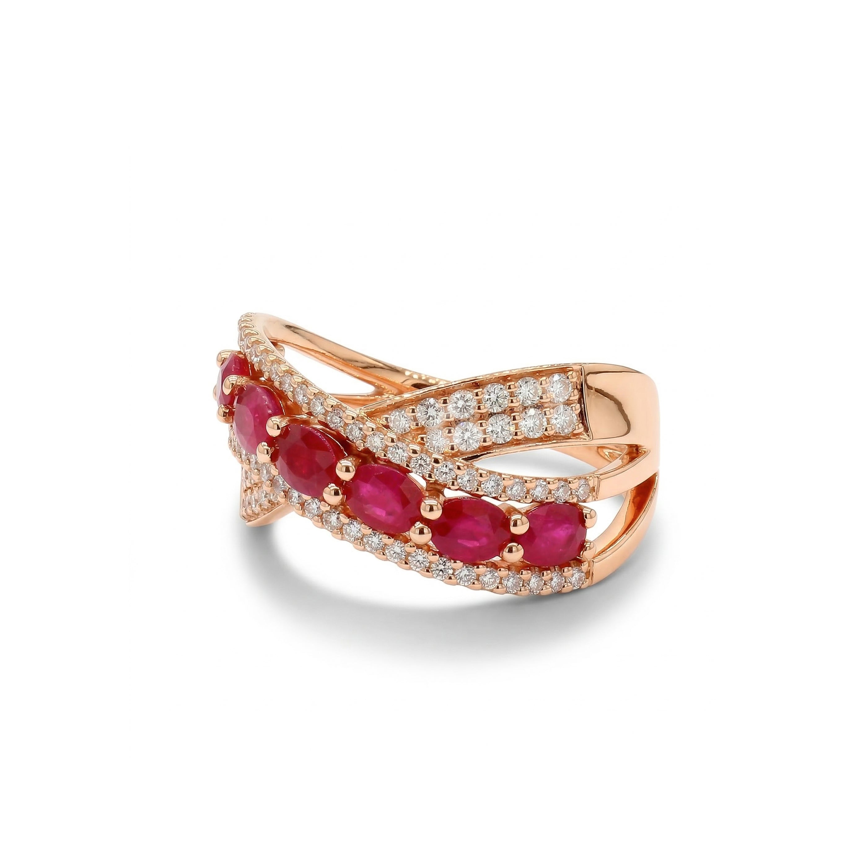 Natural Ruby & White Diamond Crossover Band product image 2