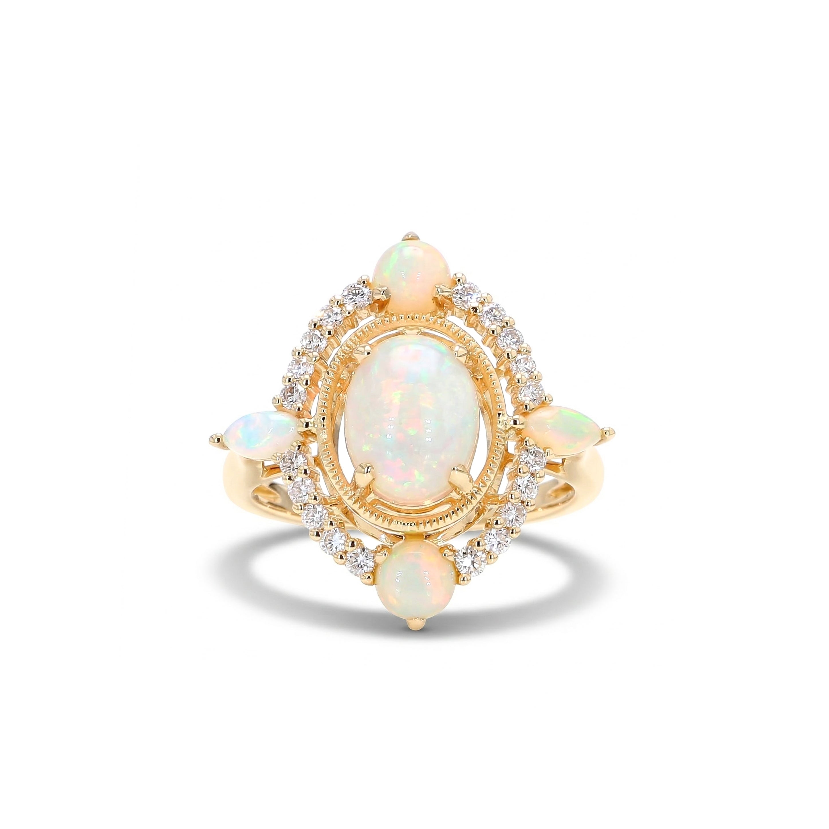 Natural Opal & White Diamond Ring product image 1