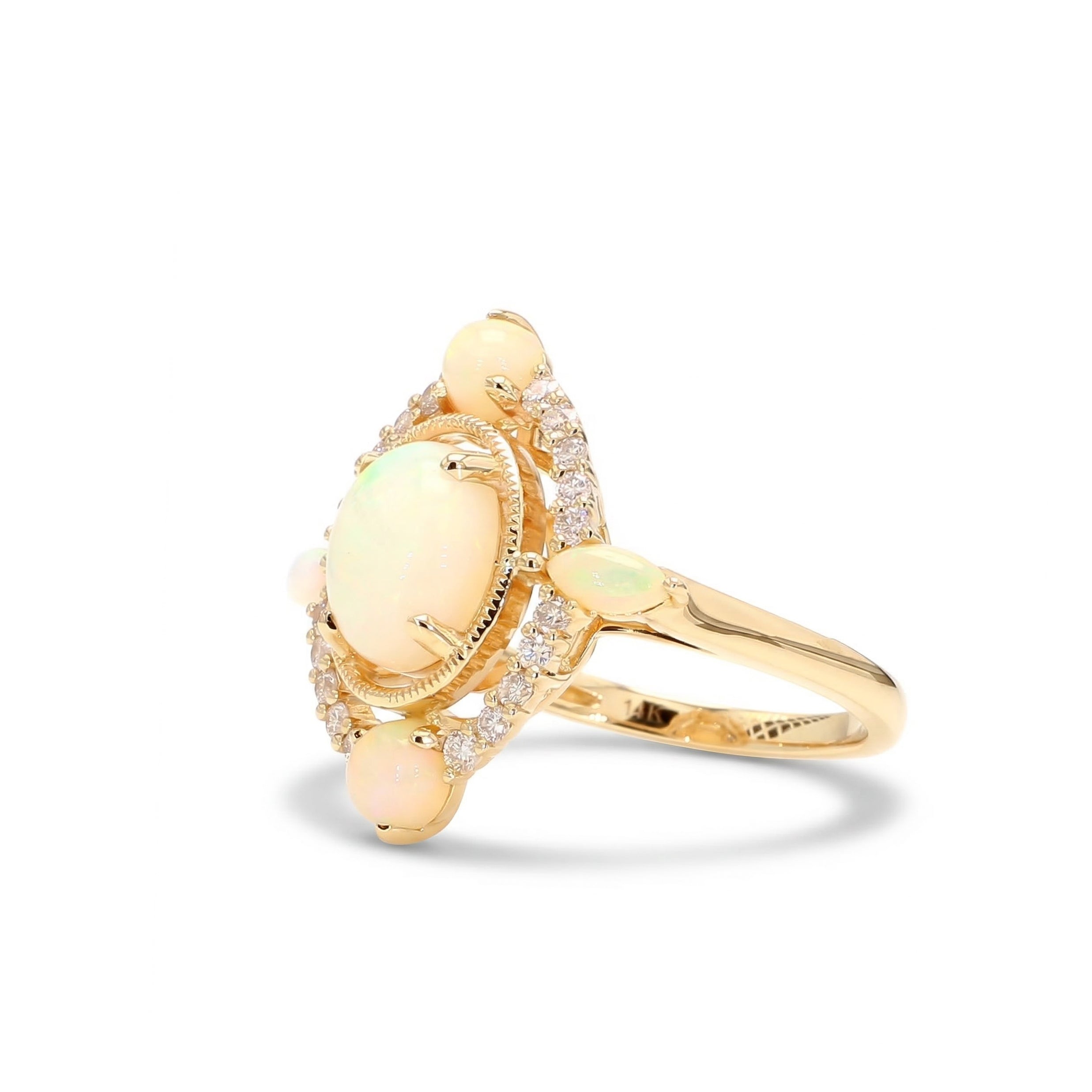 Natural Opal & White Diamond Ring product image 2