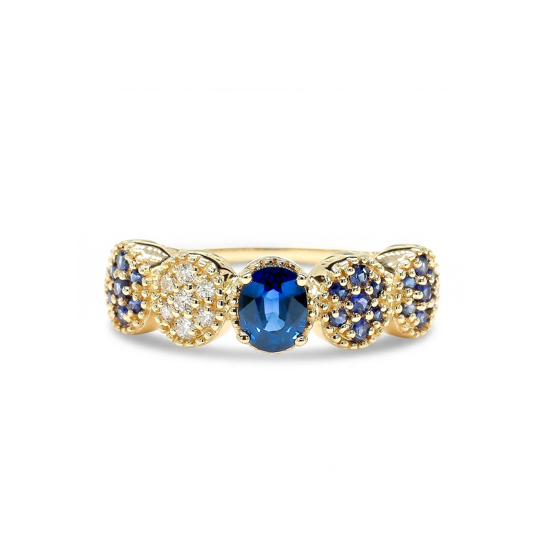 Natural Oval Sapphire & White Diamond Ring product image 1