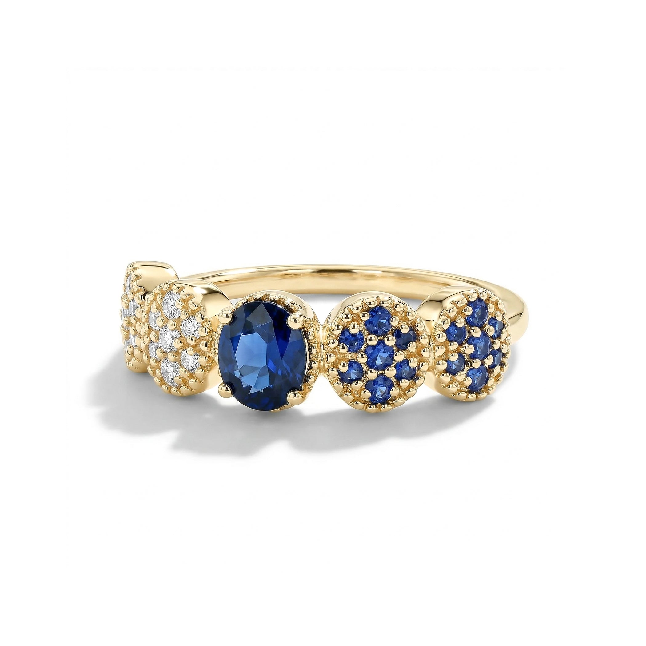 Natural Oval Sapphire & White Diamond Ring product image 2