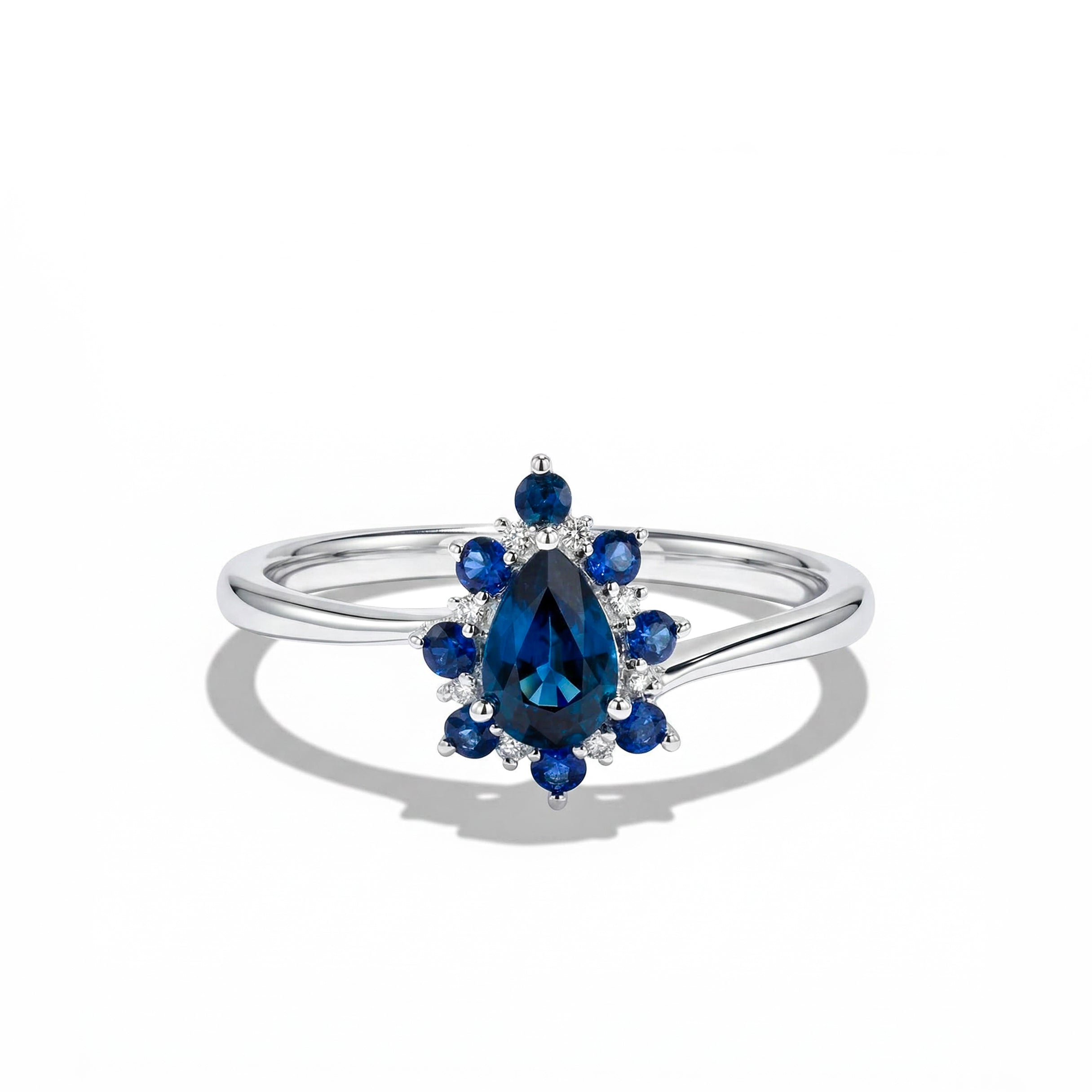 Natural Pear Sapphire & Diamond Ring product image 1