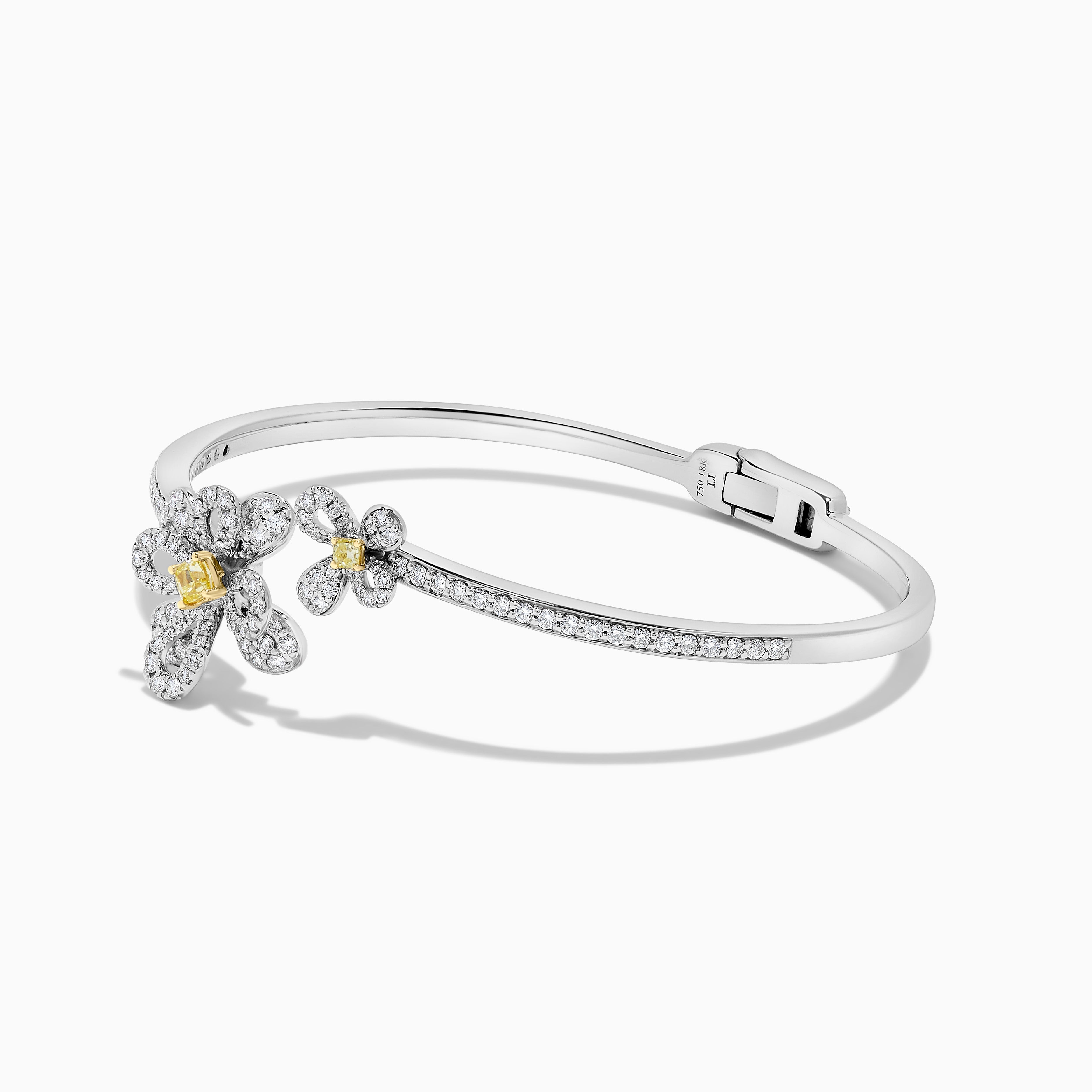 Yellow Cushion/Radiant & White Diamond Floral Bangle SB0009GP