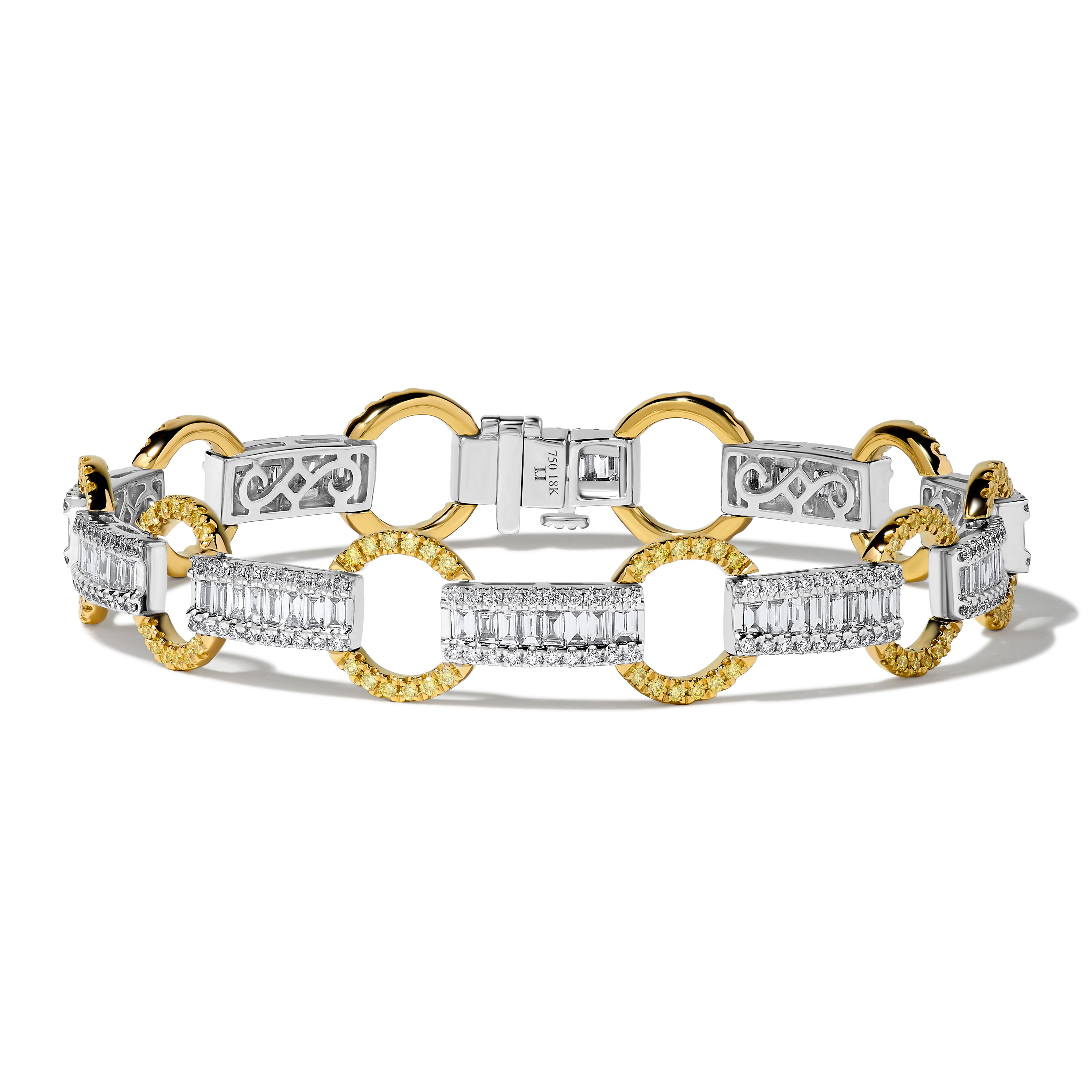 Yellow Round & White Baguette Diamond Ring SB0010GP