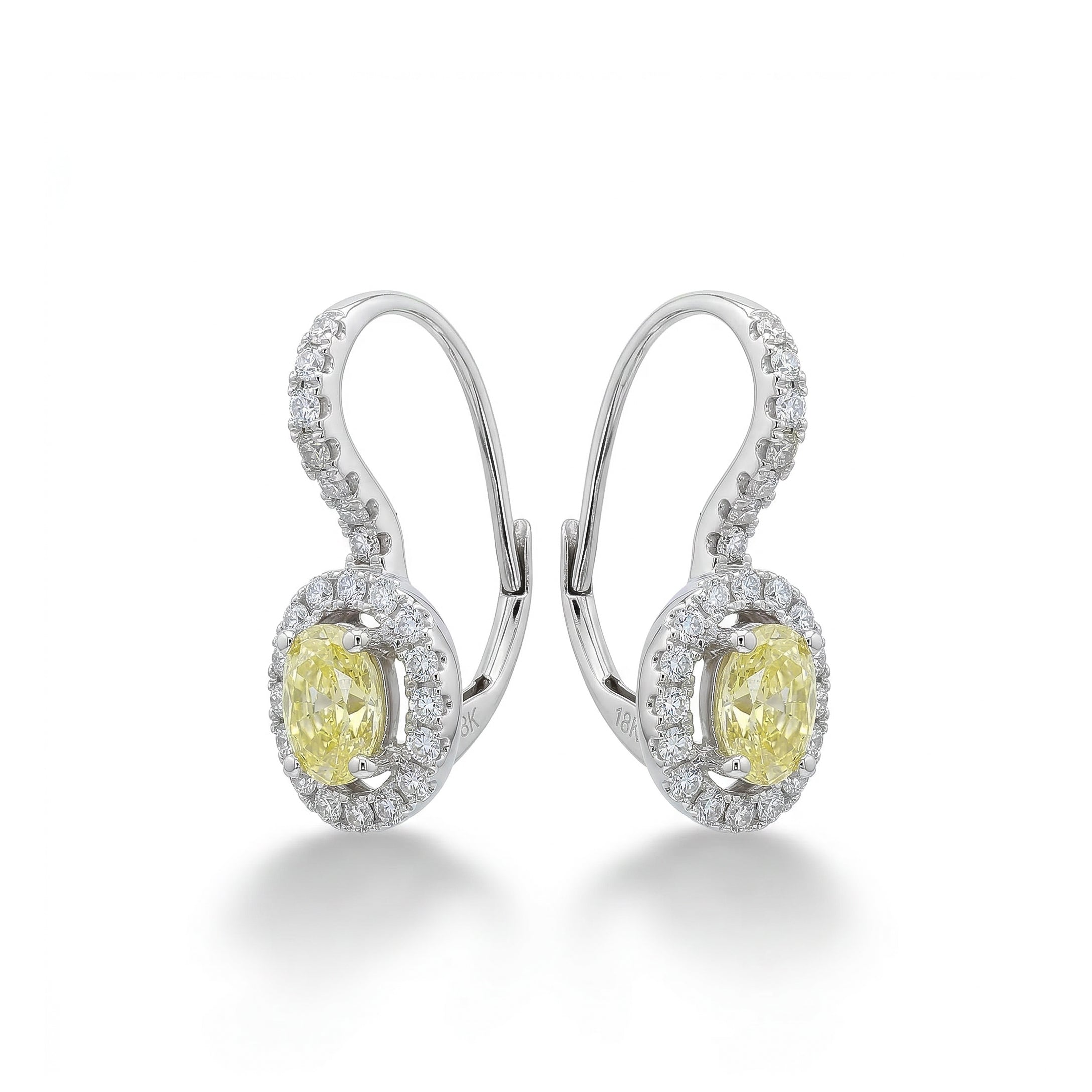 Natural Yellow Oval Diamond Drop Earring product image 2