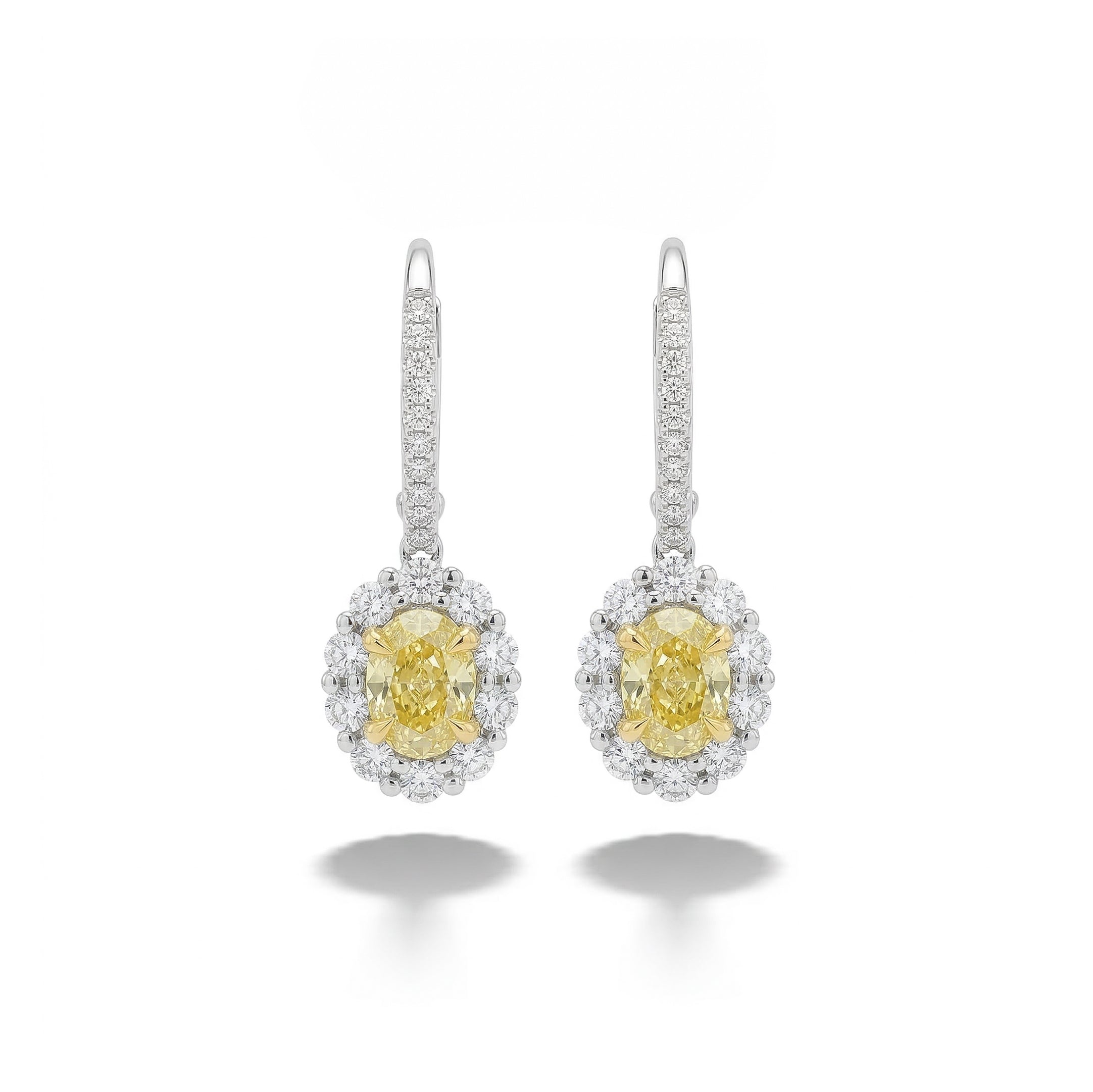 Natural Yellow Oval Diamond Drop Earrings product image 1