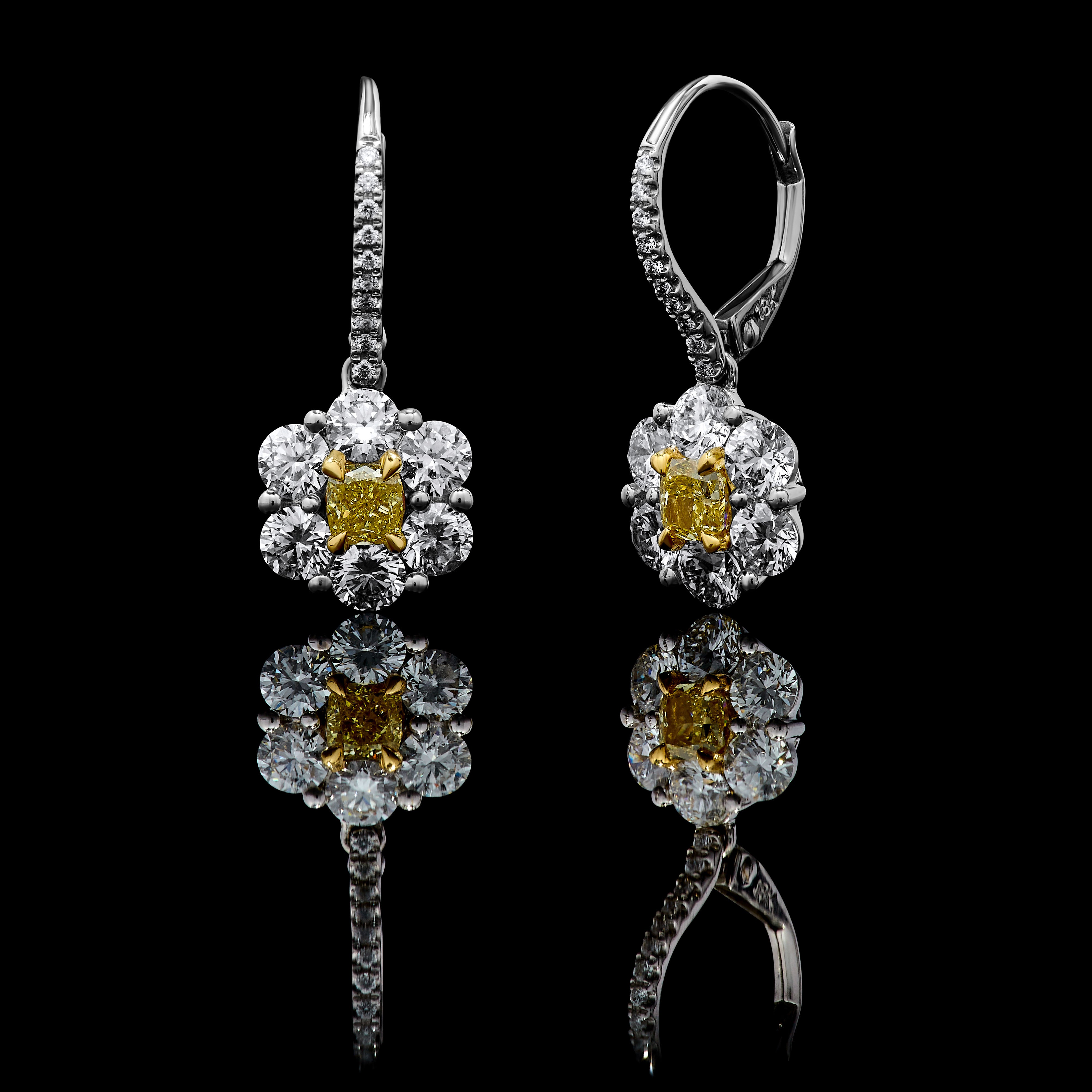 Yellow Cushion Diamond Earring SE0013GP