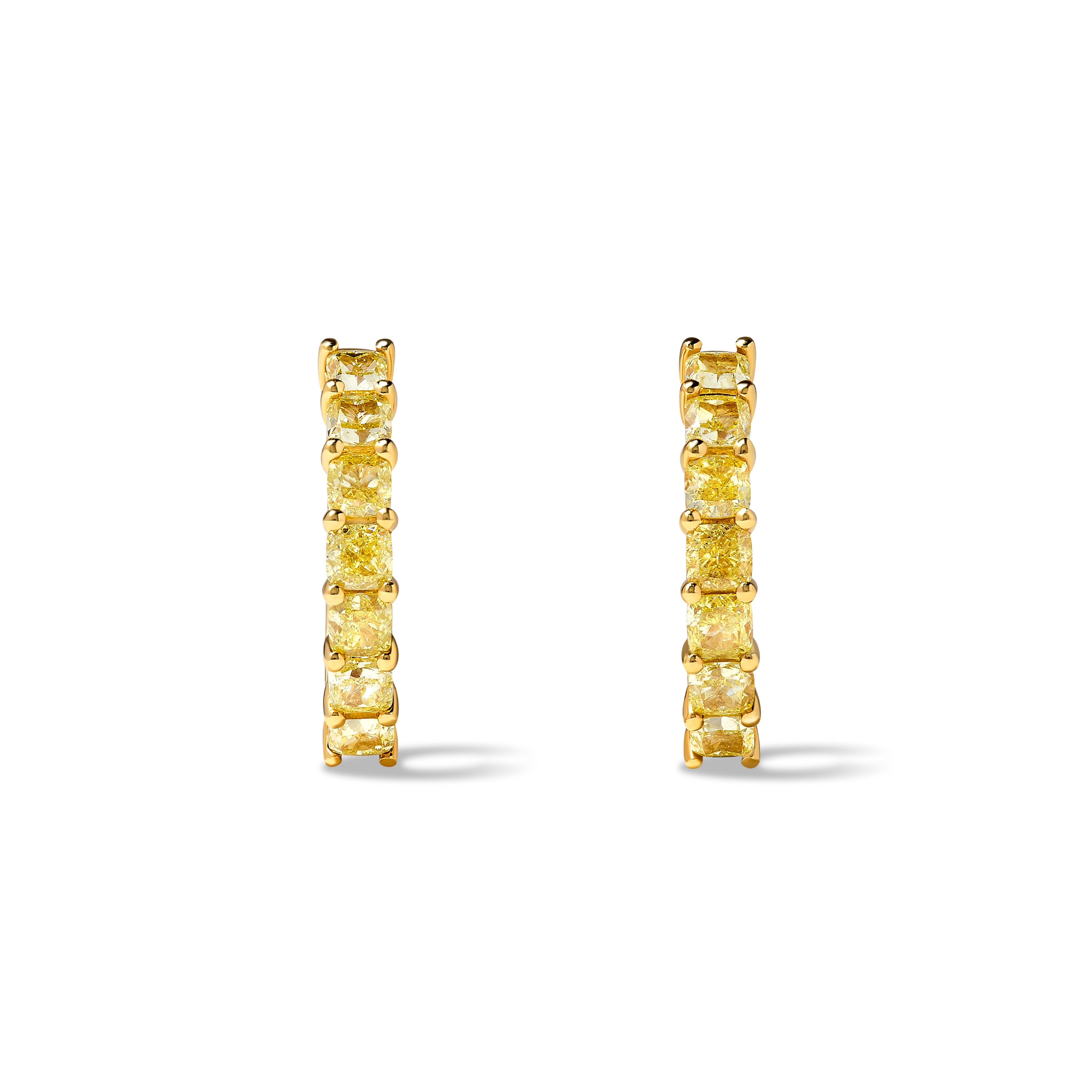 Yellow Cushion Cut Diamond Earrings SE0014GP