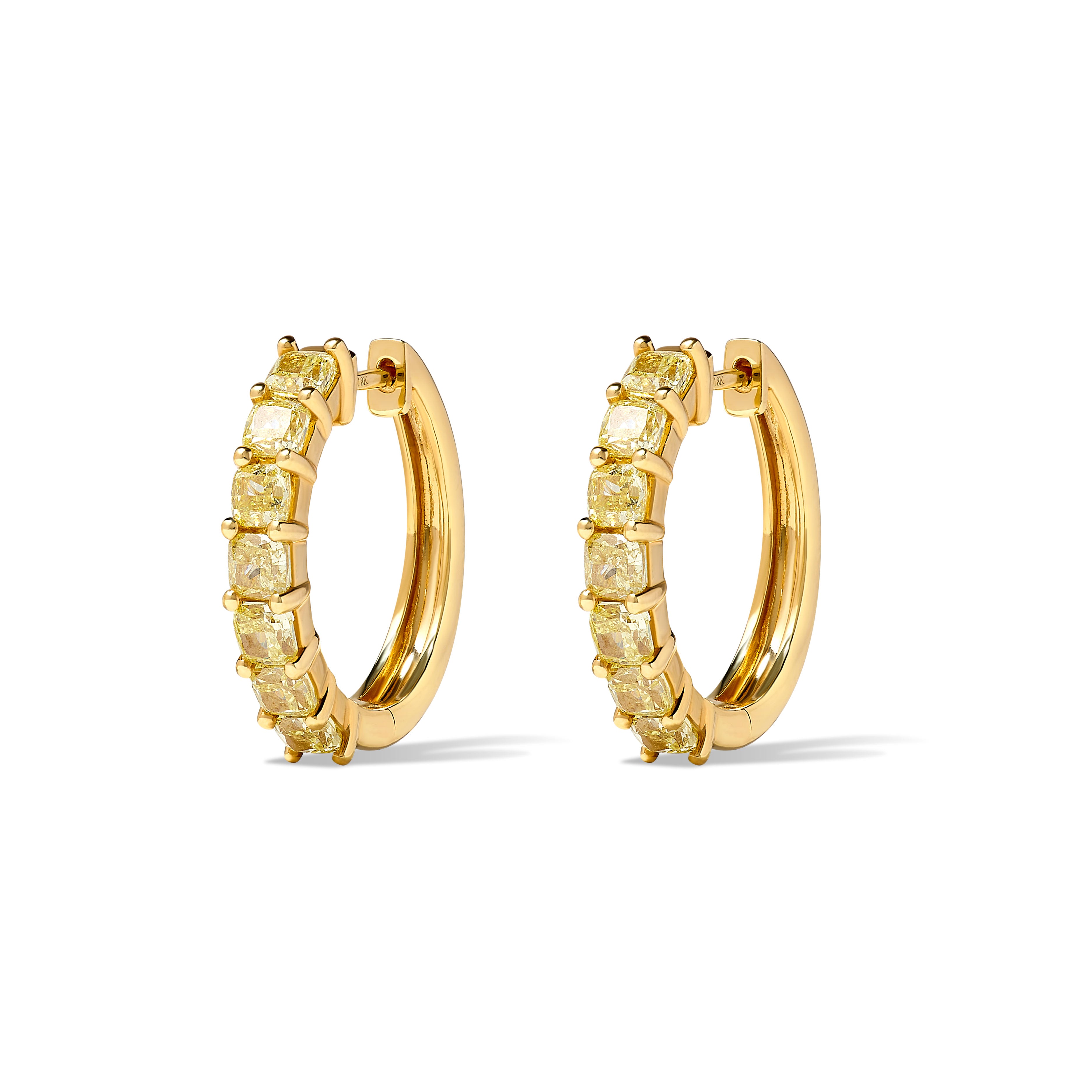 Yellow Cushion Cut Diamond Earrings SE0014GP