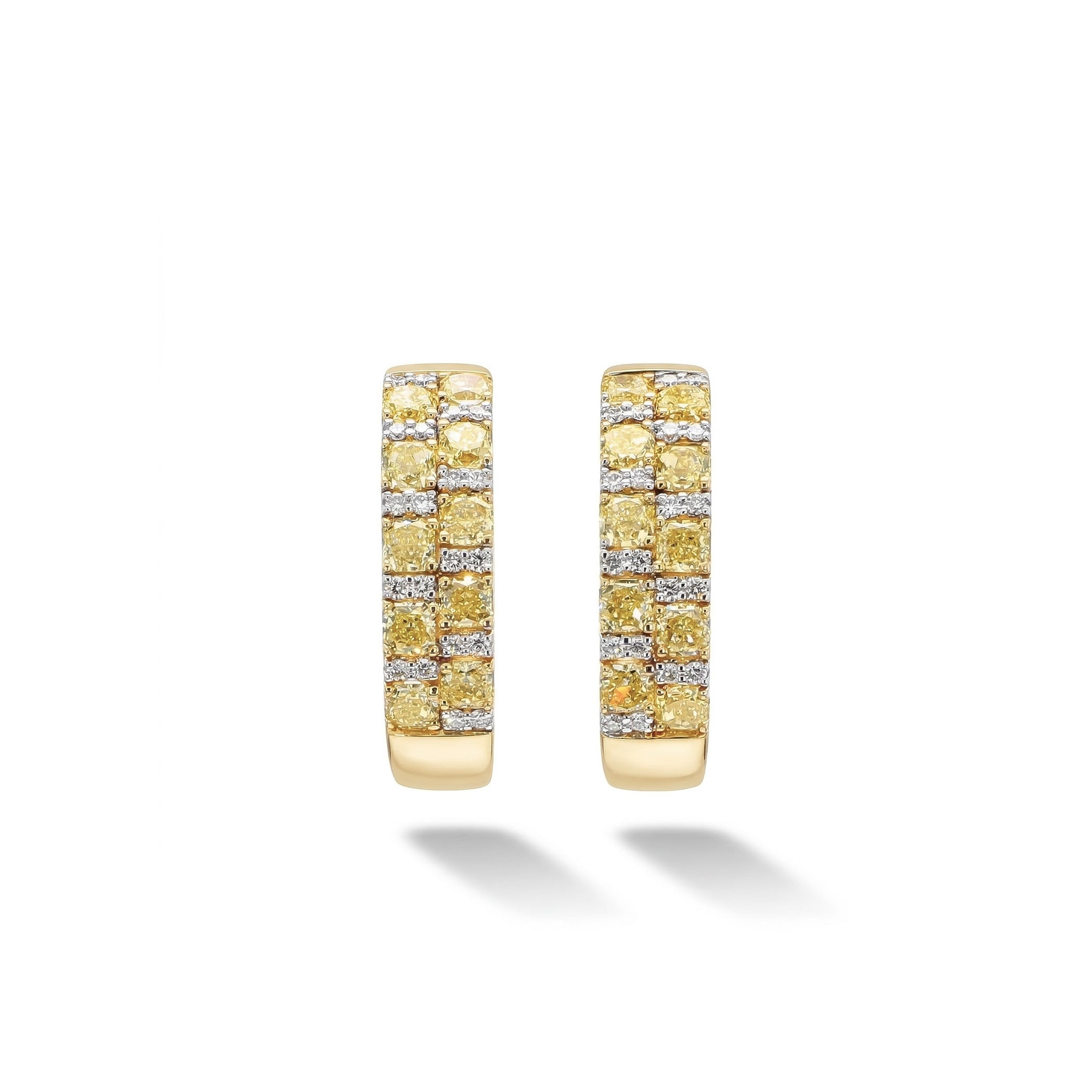 Natural Yellow Diamond Hoop Earrings product image 2