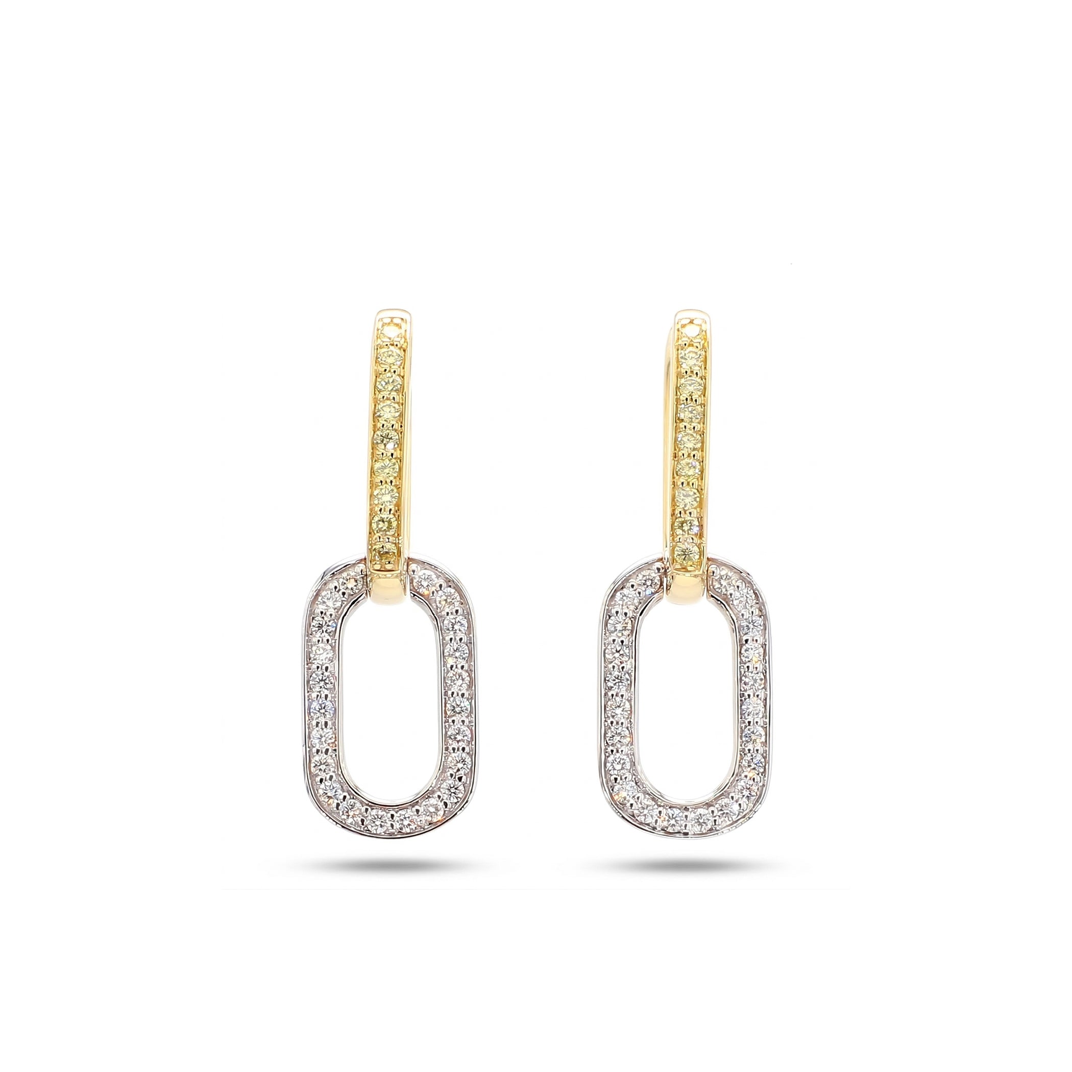 Natural Yellow & White Diamond Link Earrings product image 1