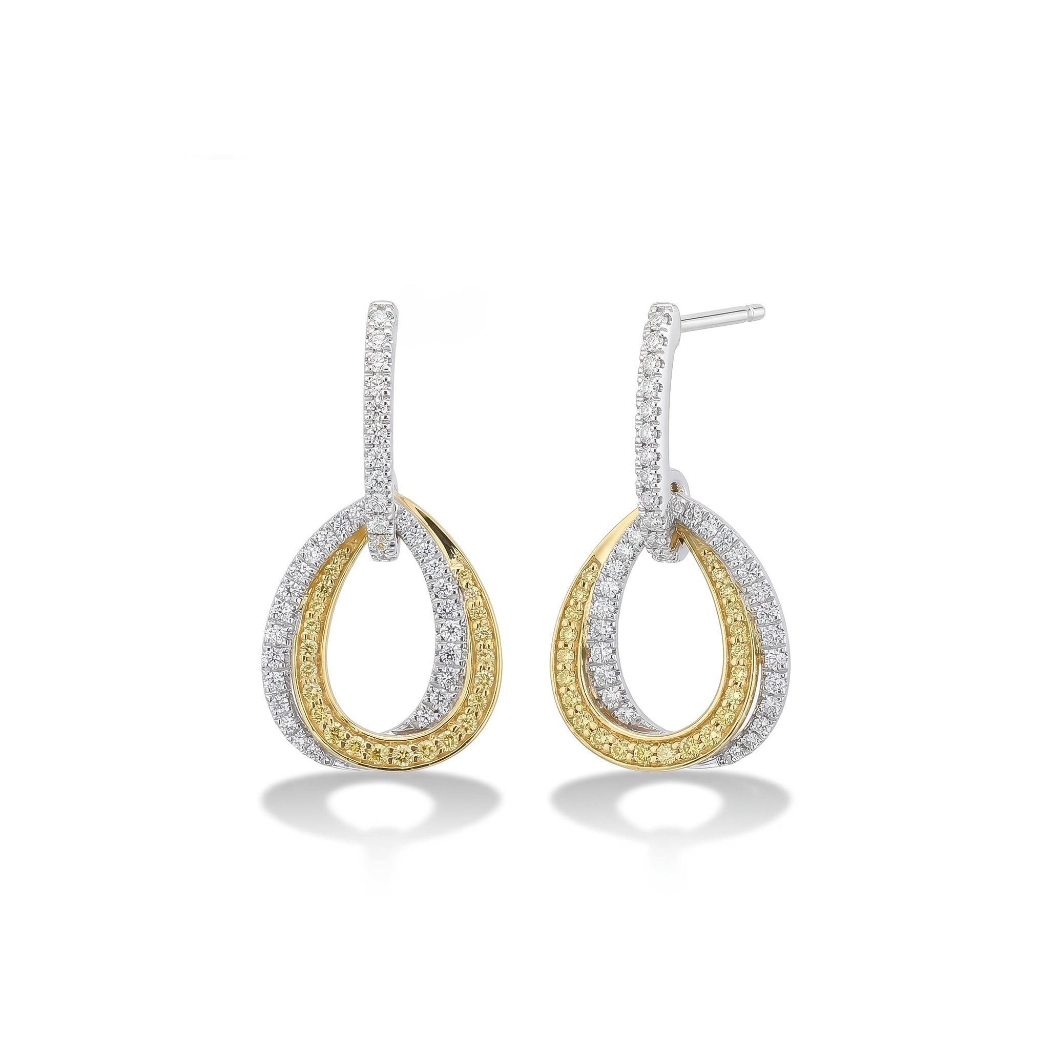 Natural Yellow & White Diamond Interlocking Drop Earring product image 2