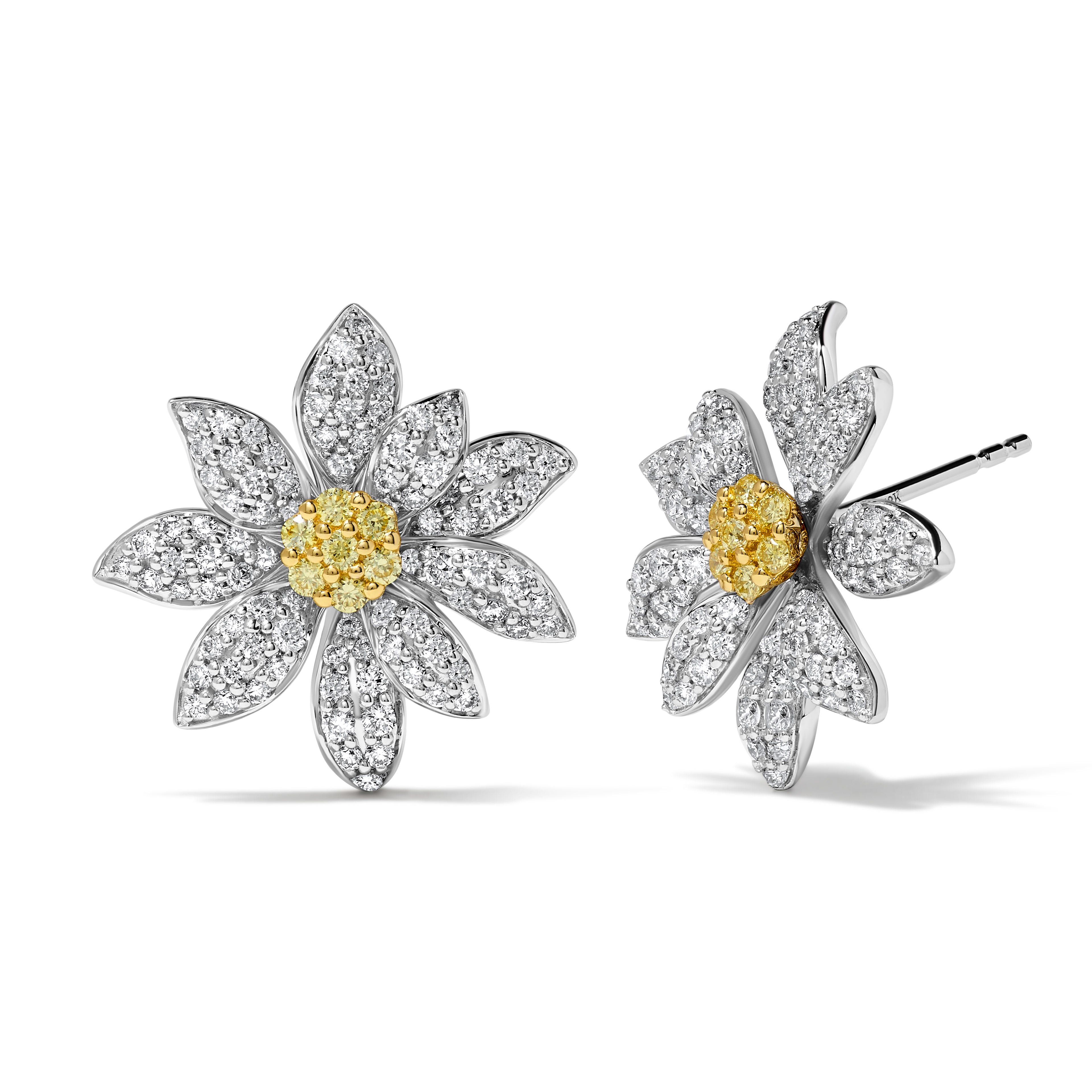 Yellow & White Round Diamond Earrings SE0069GP