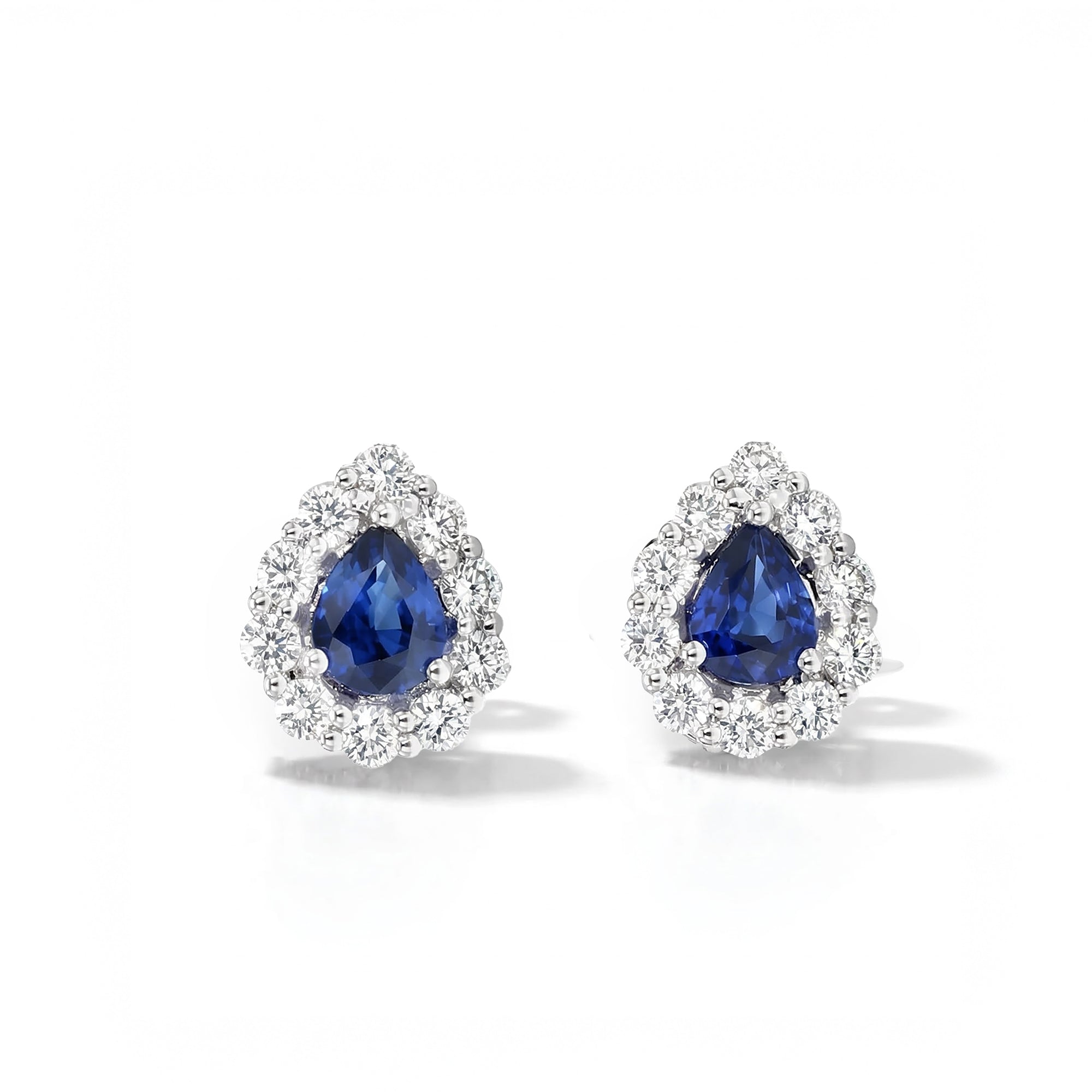 Natural Blue Pear Sapphire & White Diamond Earring product image 1