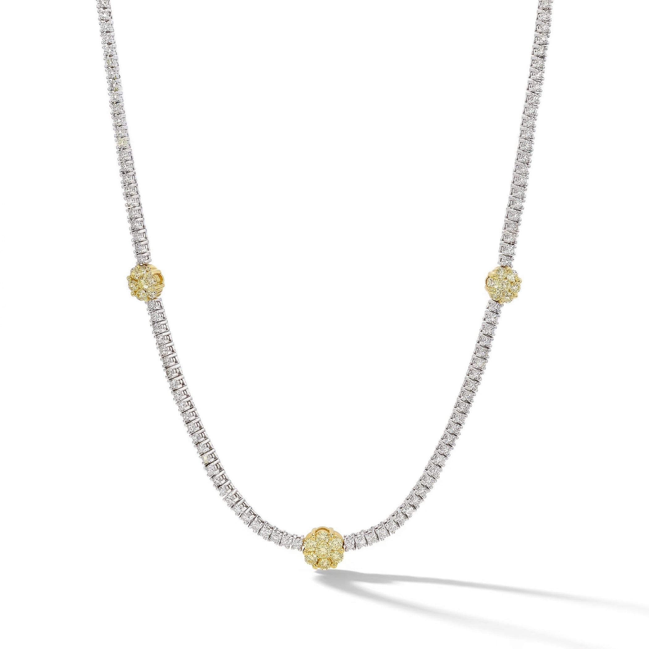 Natural Yellow & White Diamond Necklace product image 1