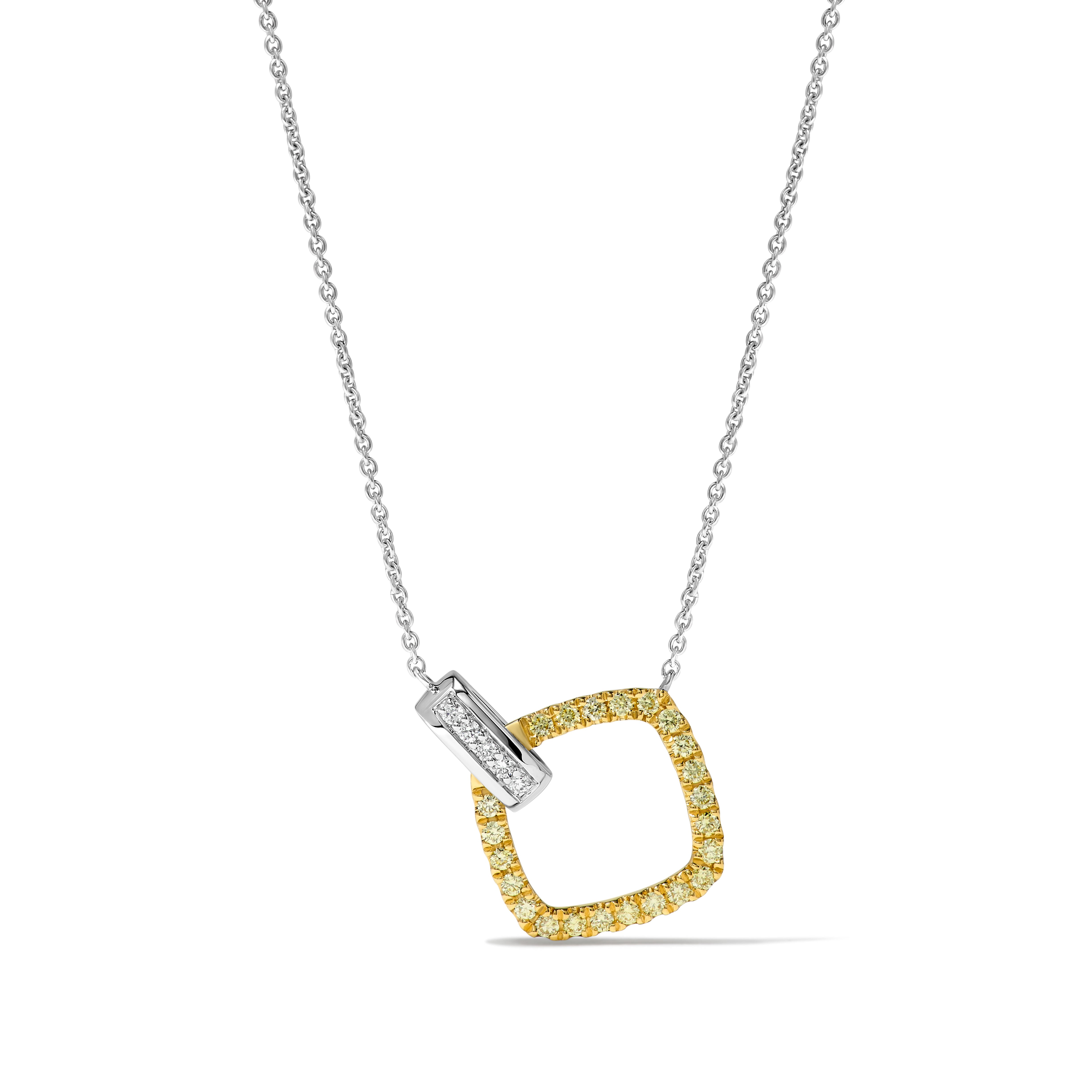 Yellow & White Round Diamond Necklace SN0022GP