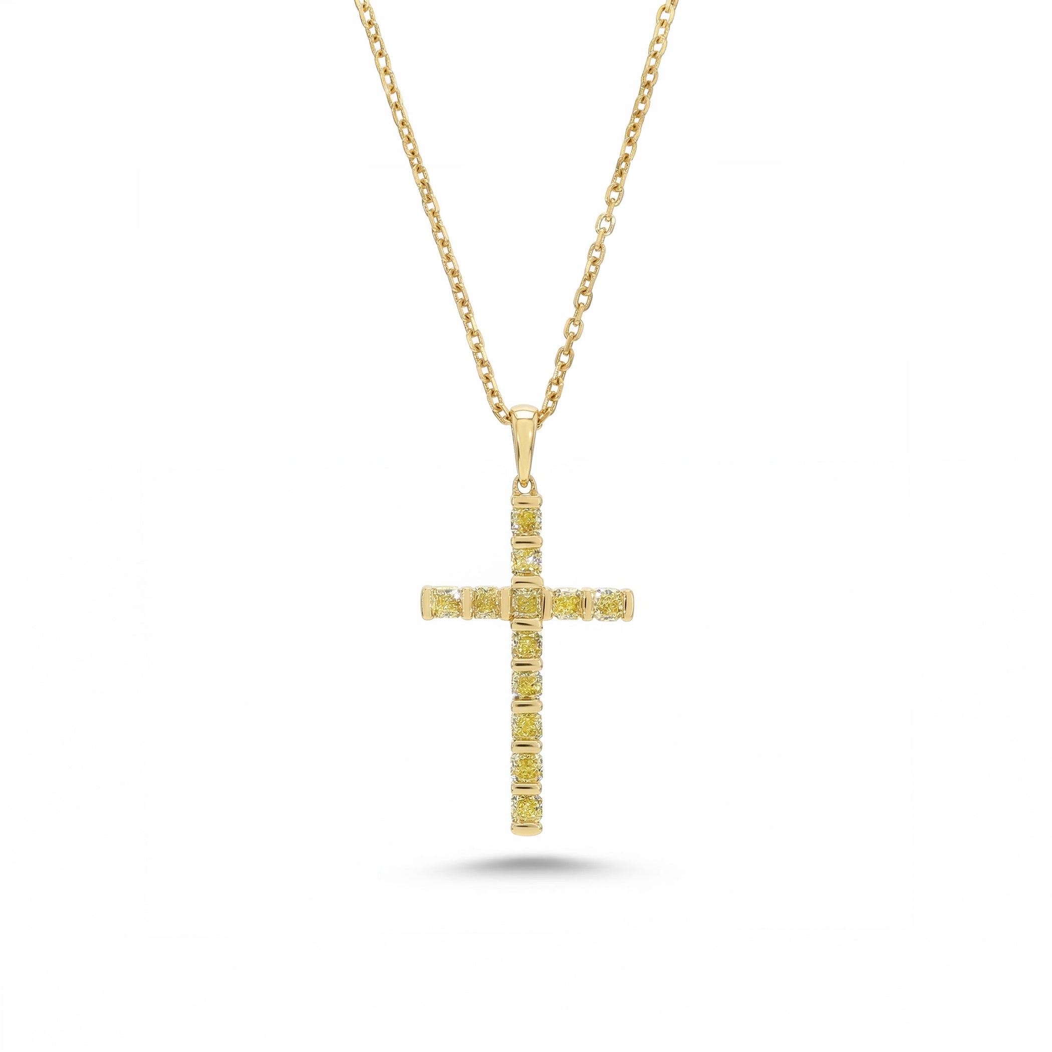 Natural Yellow Diamond Cross Necklace product image 1