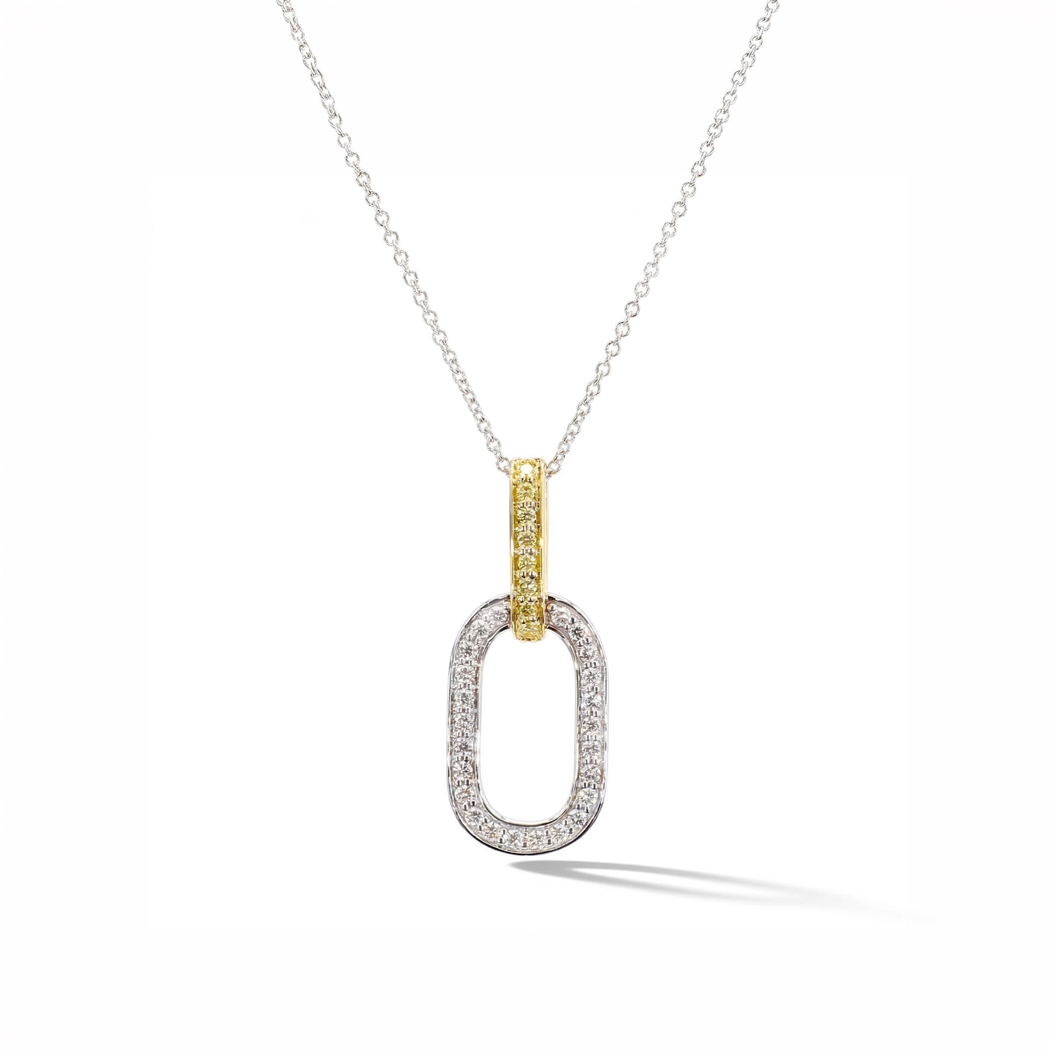 Natural Yellow & White Diamond Oval Pendant product image 1