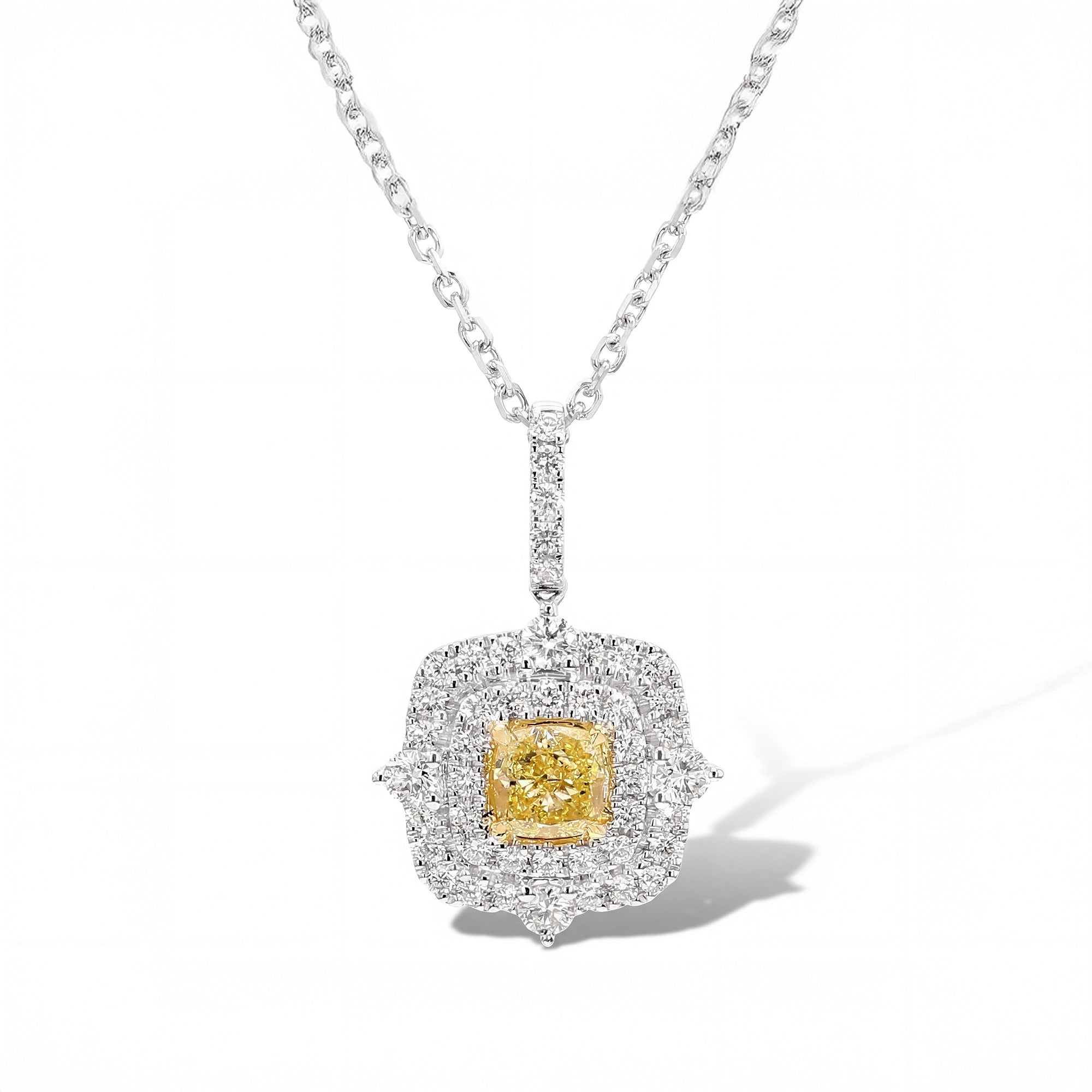 Natural Yellow Cushion Diamond Pendant product image 1