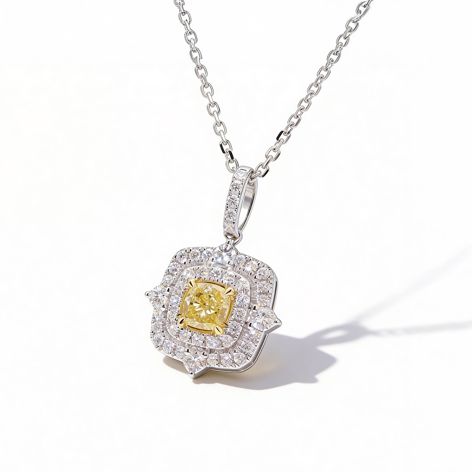 Natural Yellow Cushion Diamond Pendant product image 2