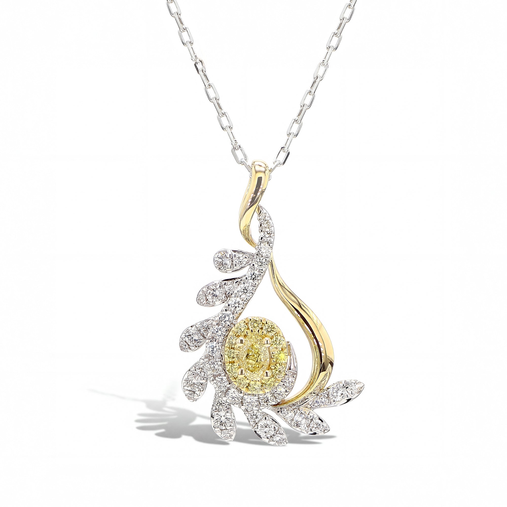 Yellow & White Diamond Necklace
