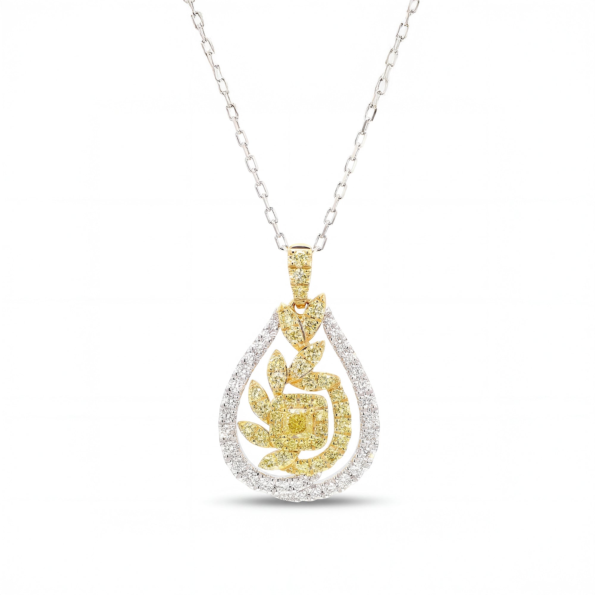 Yellow Cushion Diamond Pendant