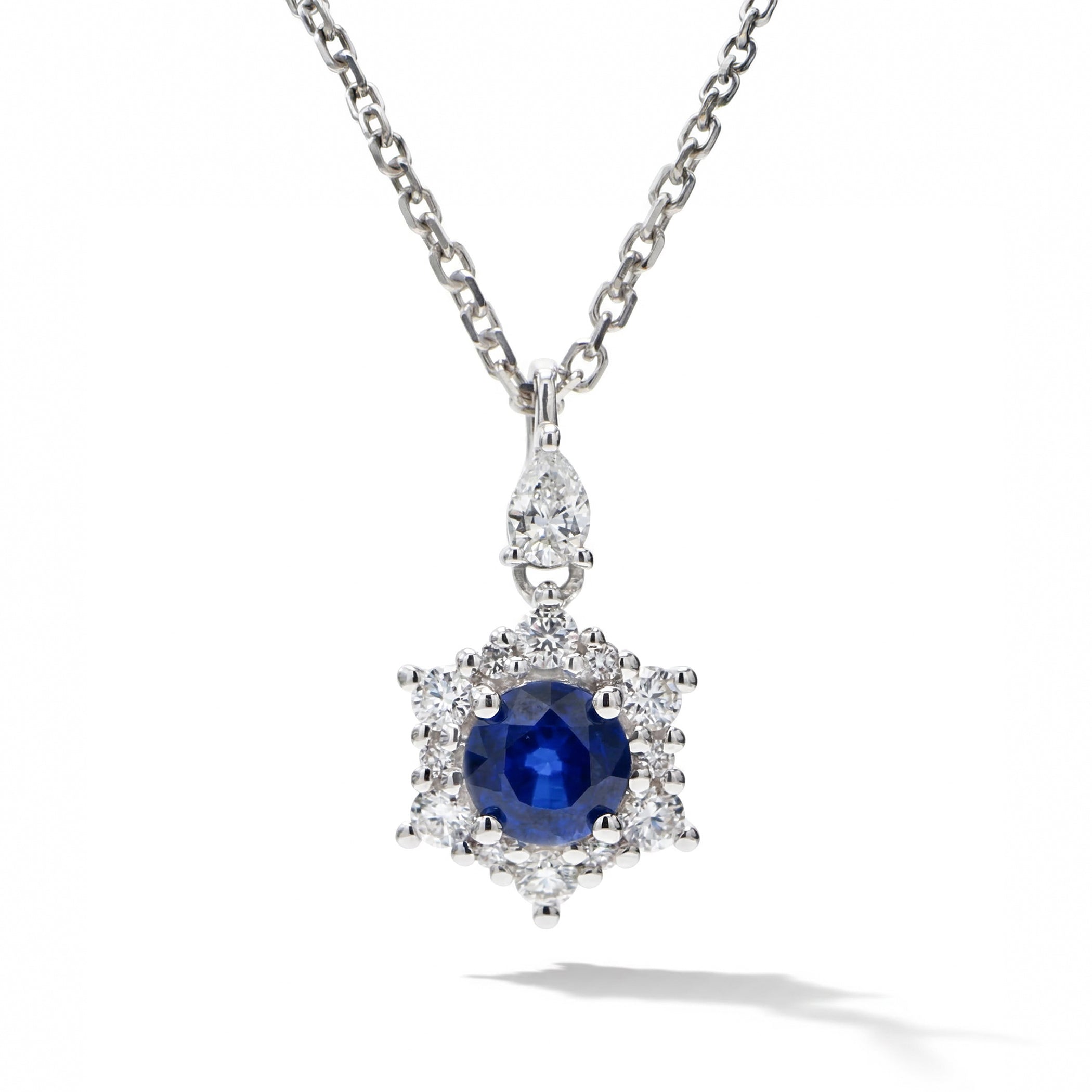Natural Blue Sapphire & Diamond Pendant product image 1