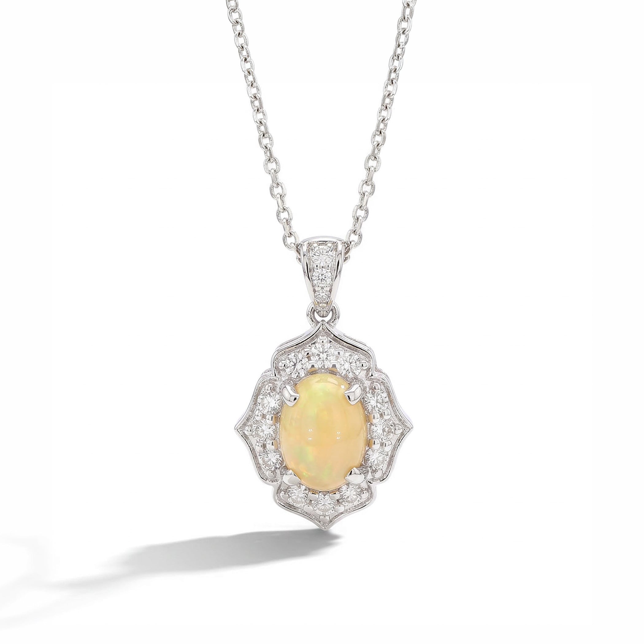 Natural Opal & White Diamond Pendant product image 1
