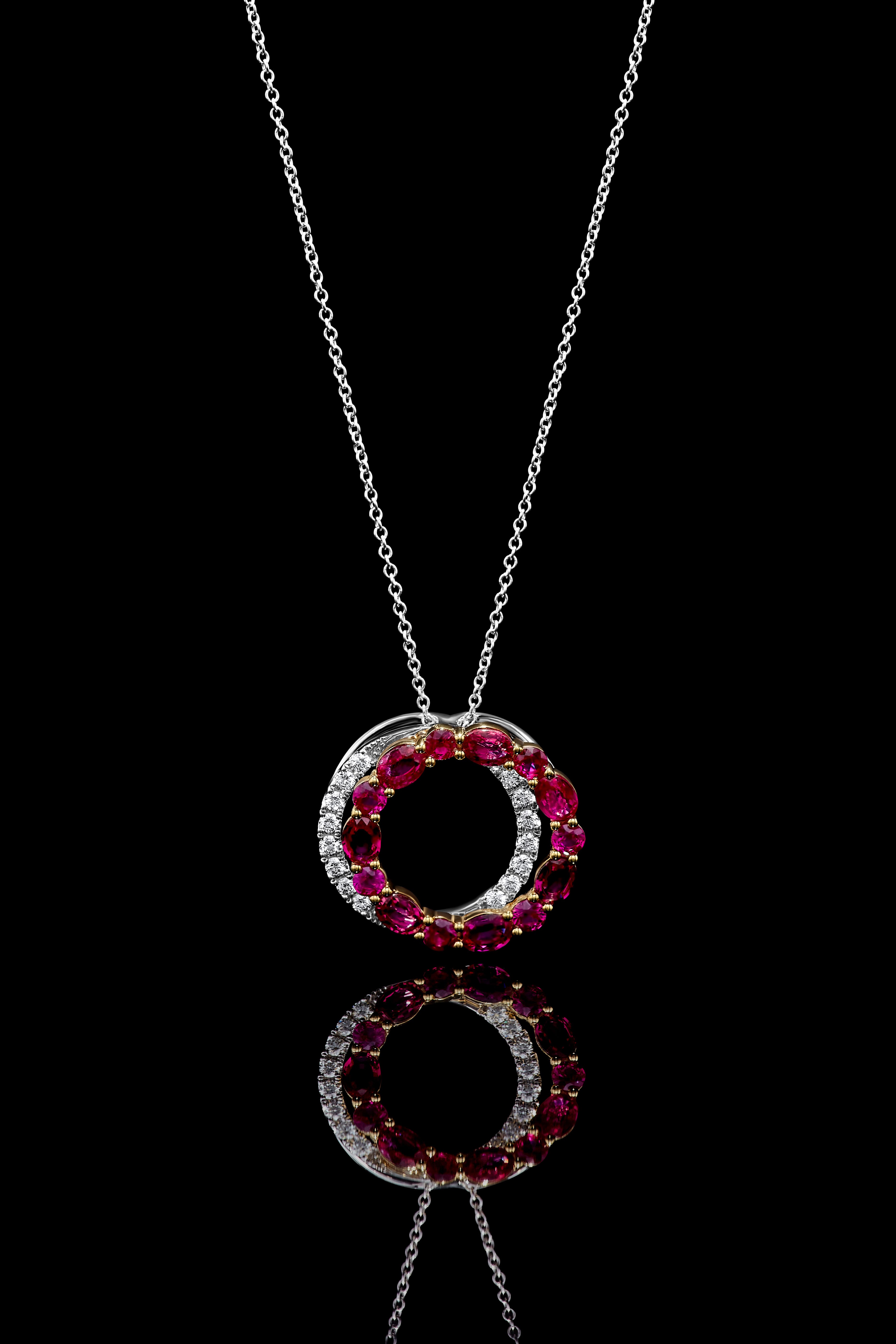 Oval Cut Ruby & Diamond Pendant SPC070GP